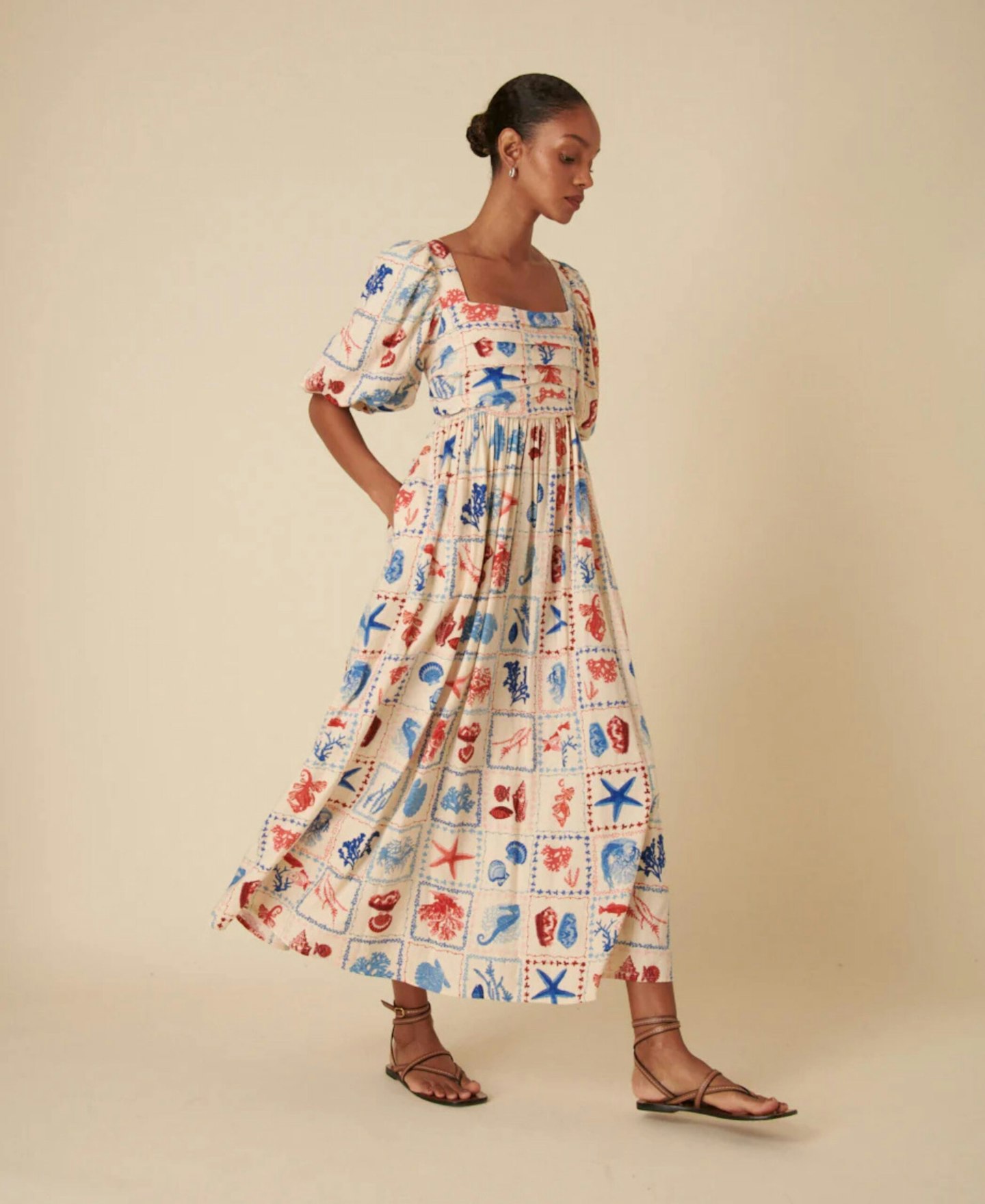 Nova Midi Dress - Shell Print