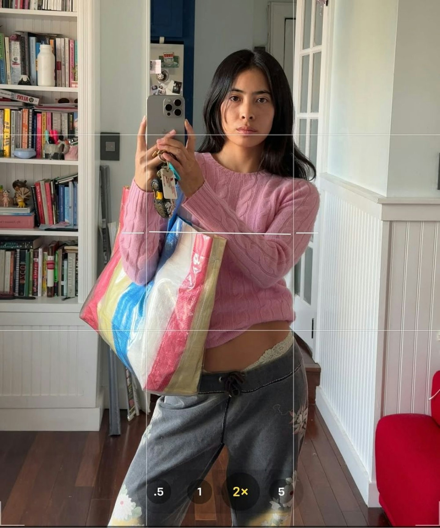striped market totes