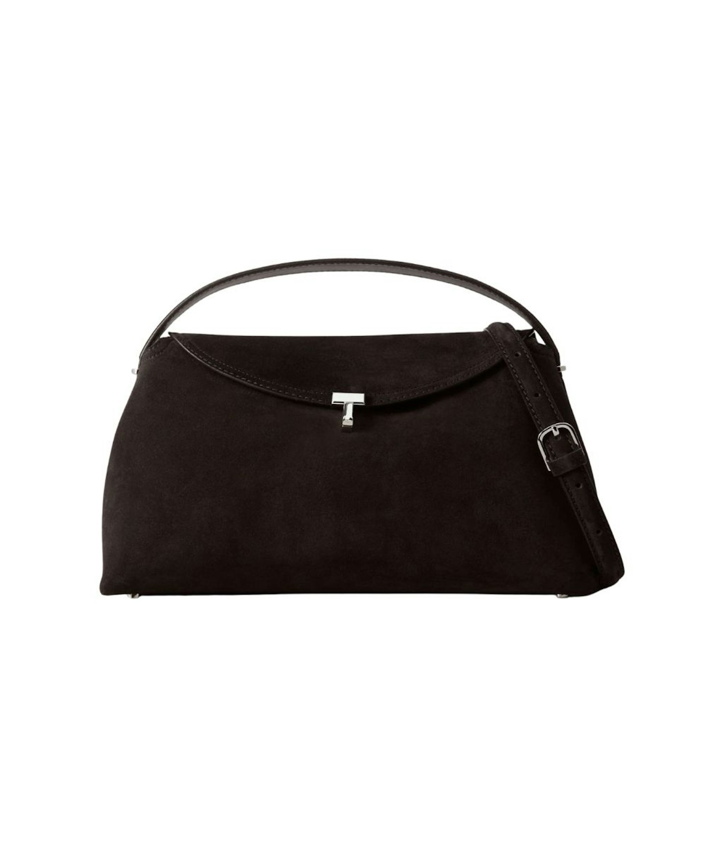 T-Lock Suede Shoulder Bag