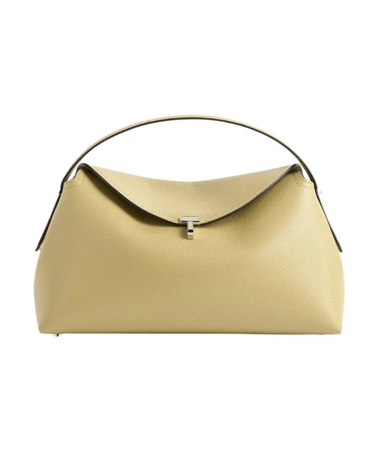 T-Lock Grained Leather Top Handle Bag