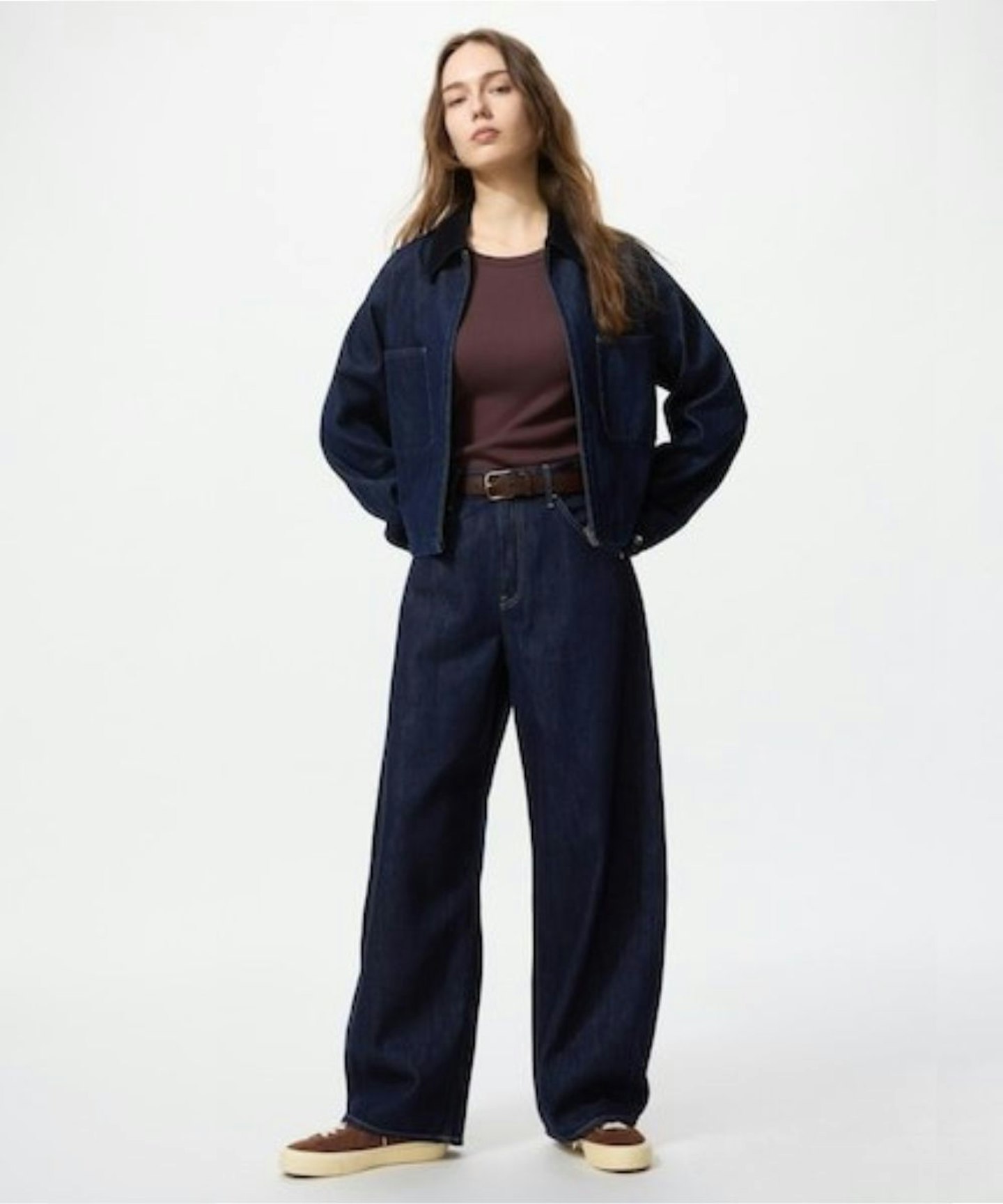 Uniqlo, Baggy Curve Jeans in Navy