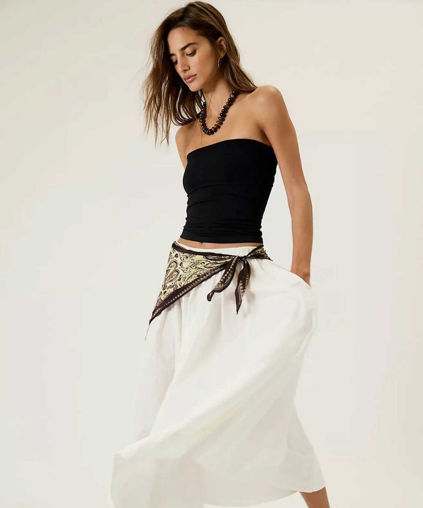 Lowen Midi Skirt, Ivory
