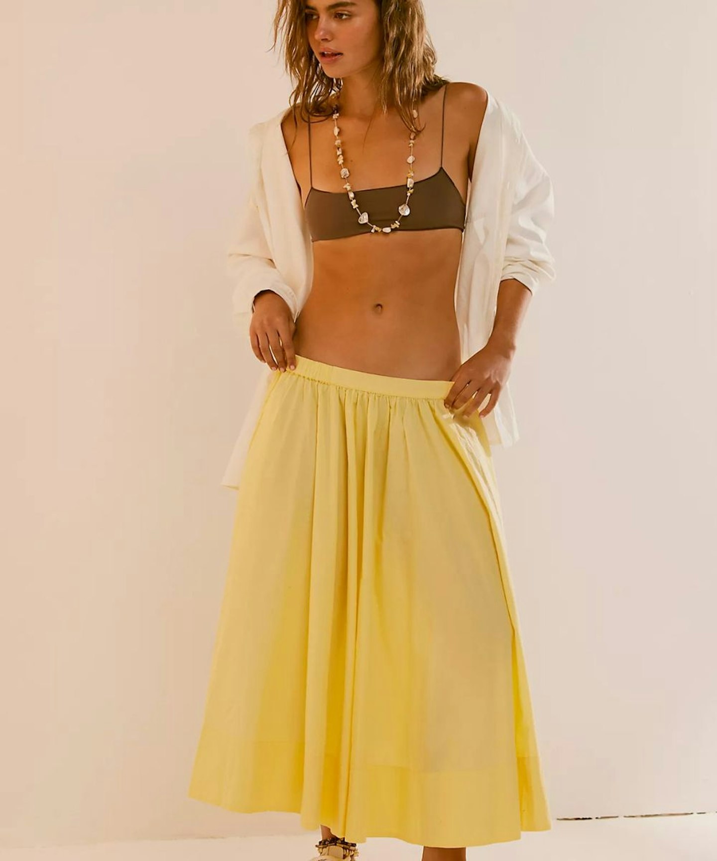 Lowen Midi Skirt, Yellow