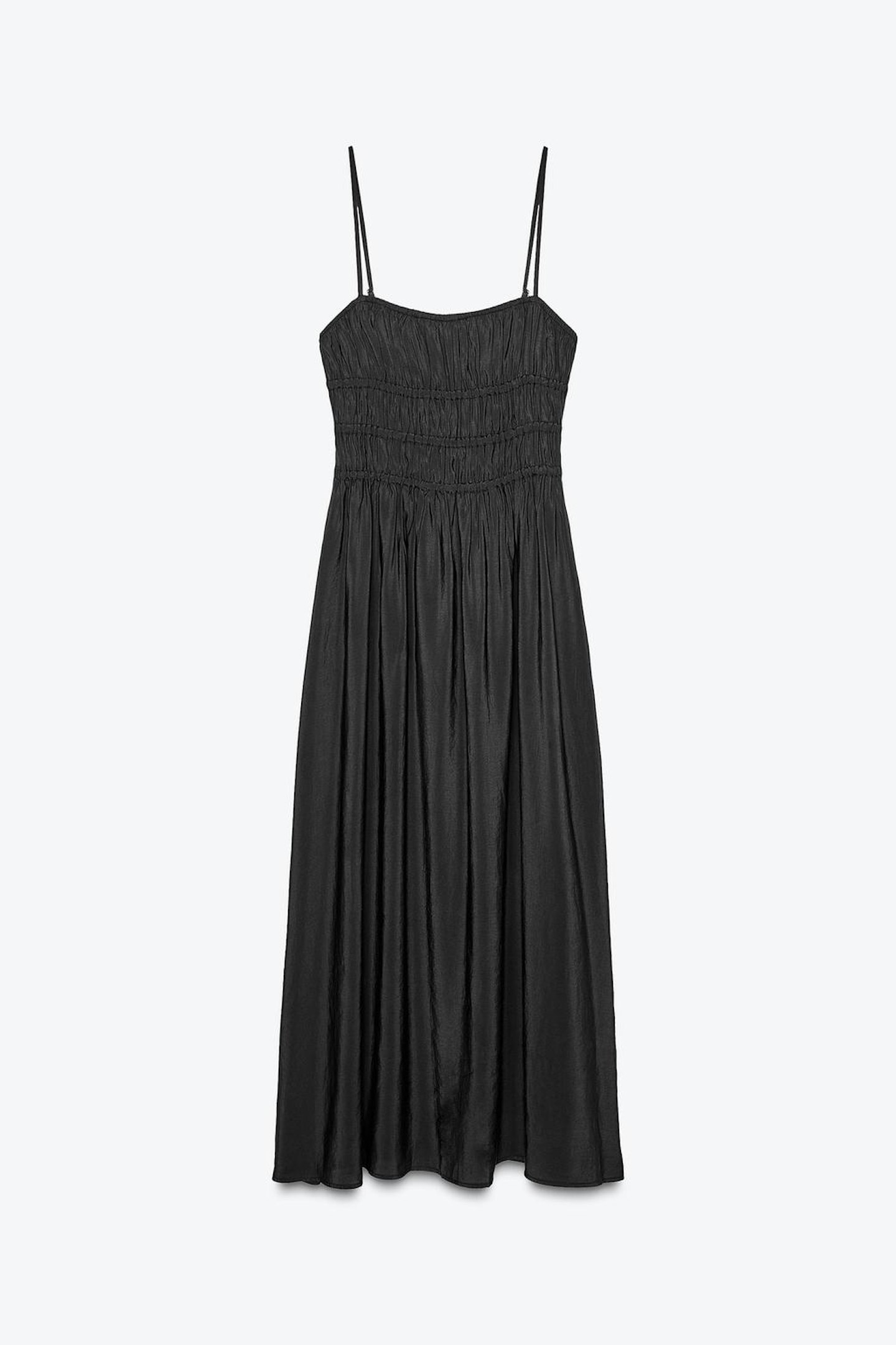 Zara, Flowing Midi Dress With Elasticated Detail