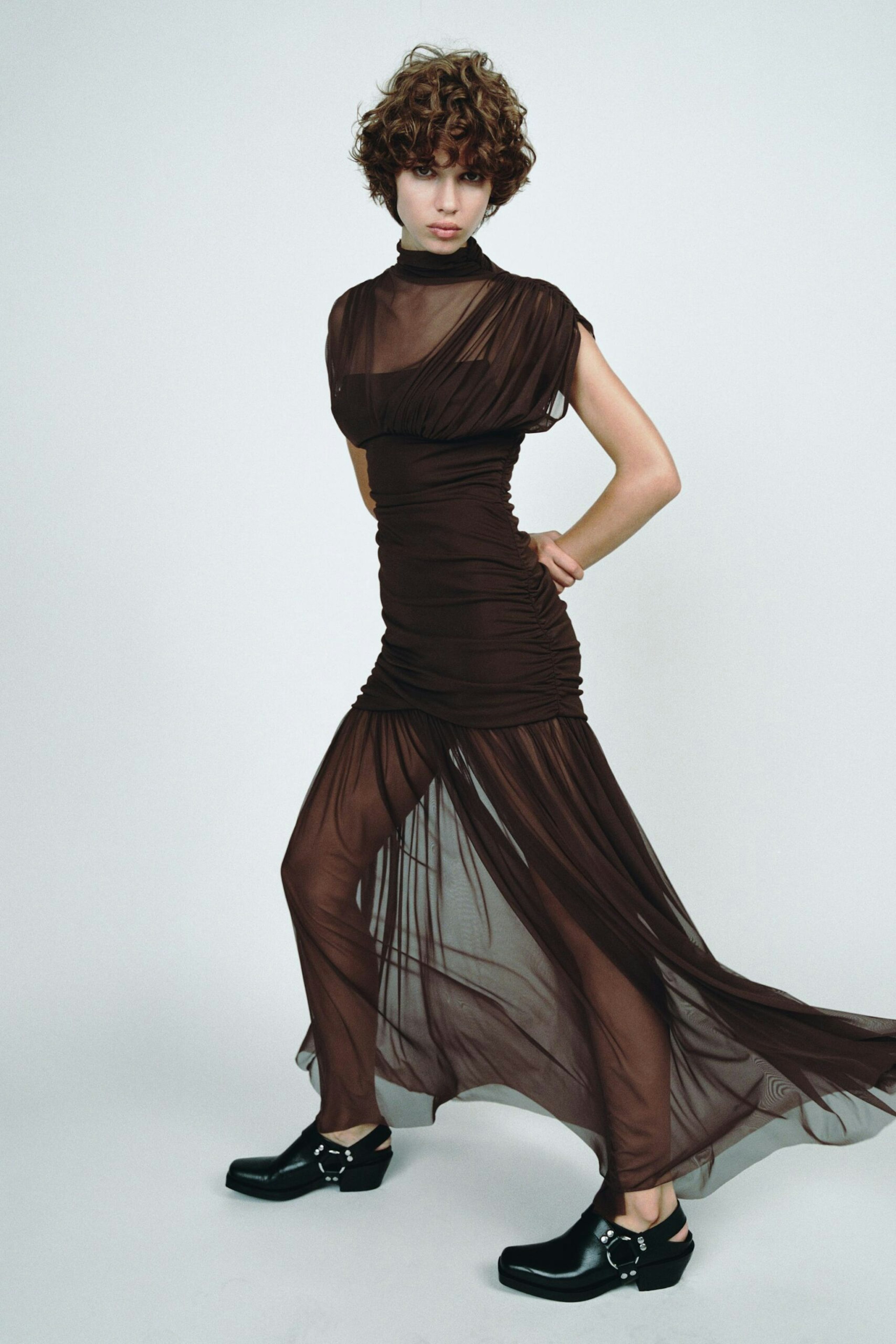 zara brown tulle dress Zara's Viral Maxi Has Already Sold Out Christine Corset Dress Large