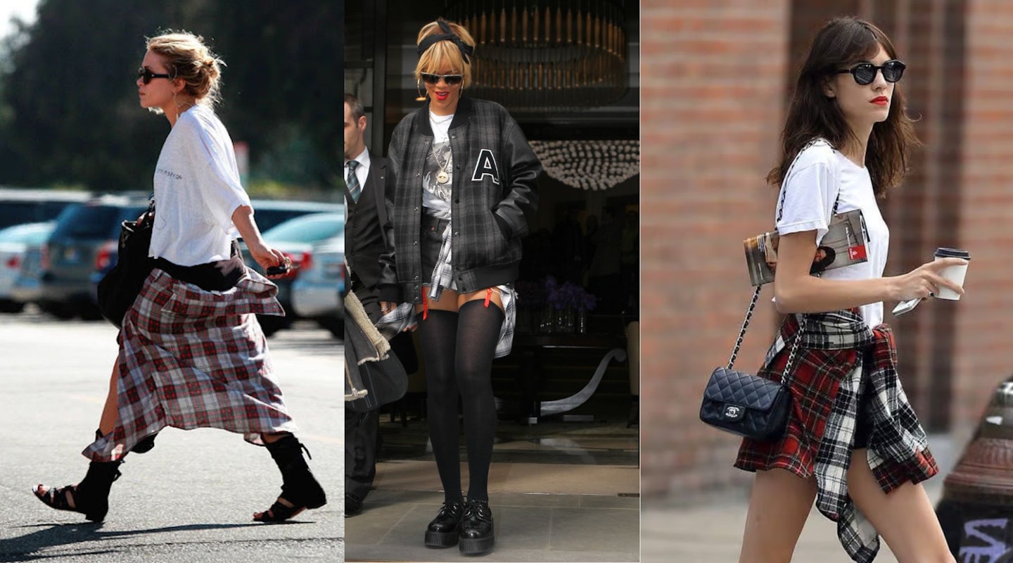Celebrities wearing shirt around waist