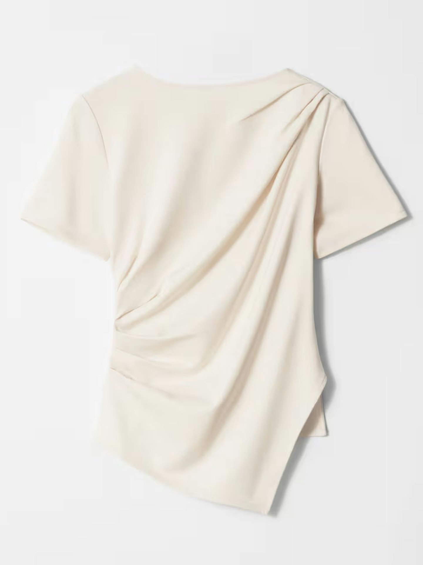 & Other Stories, Draped Asymmetric T-Shirt - White