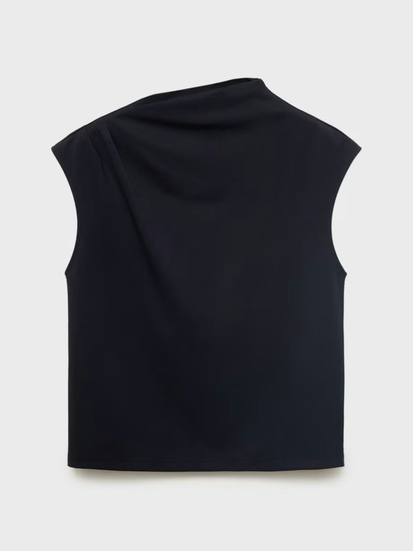 Mango, T-Shirt With Gathered Asymmetrical Neck