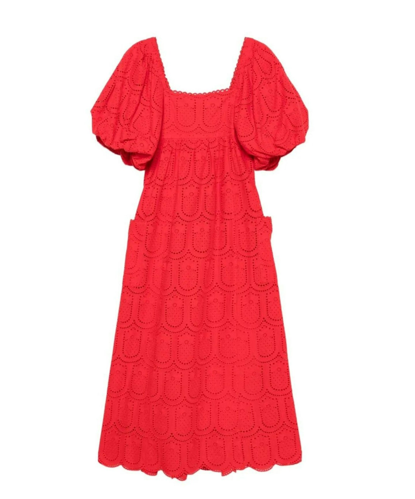 Farm Rio Red Pineapple Eyelet Maxi Dress