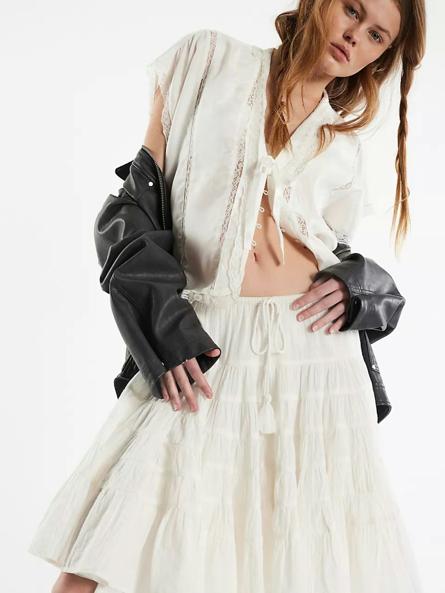 Many Layers Solid Mini Skirt