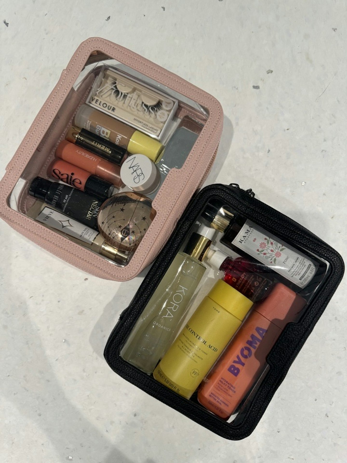 Sameeha Shaikh, beauty writer, using the Space NK Travel Bags
