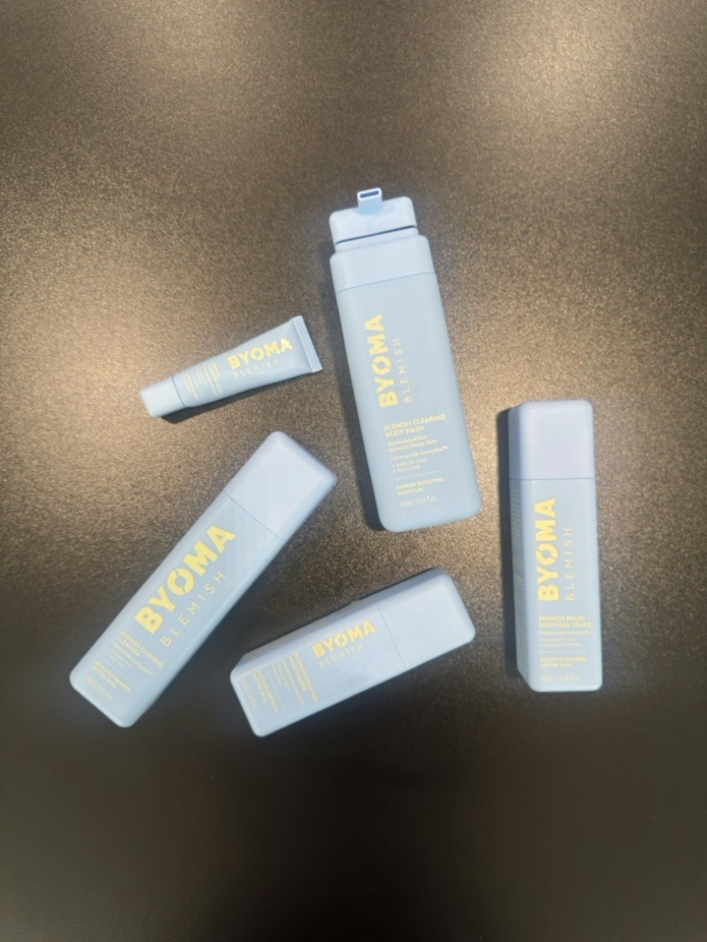 Sameeha Shaikh, beauty writer, using the Byoma Blemish range