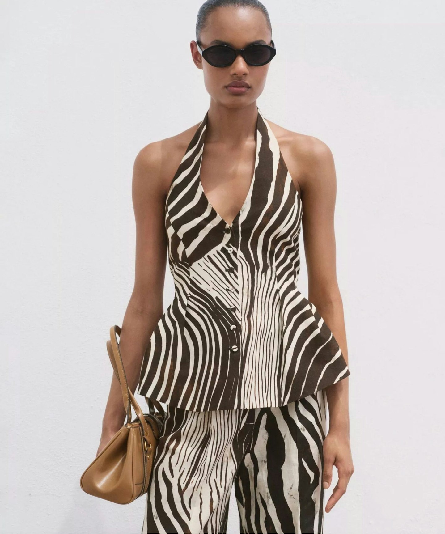 Mango Brown Zebra Waistcoat