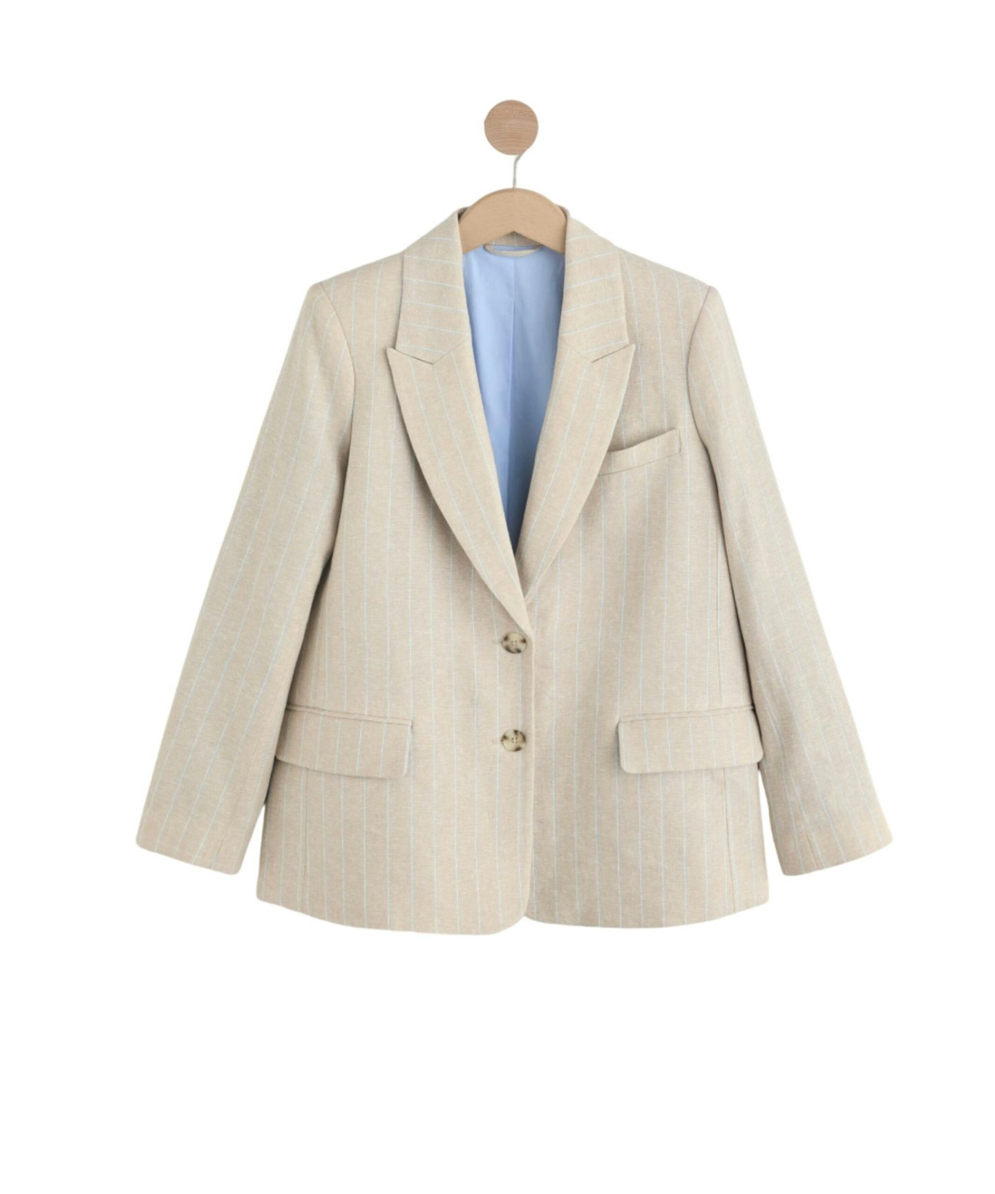 Neutral N. Premium Linen Rich Striped Single Breasted Blazer