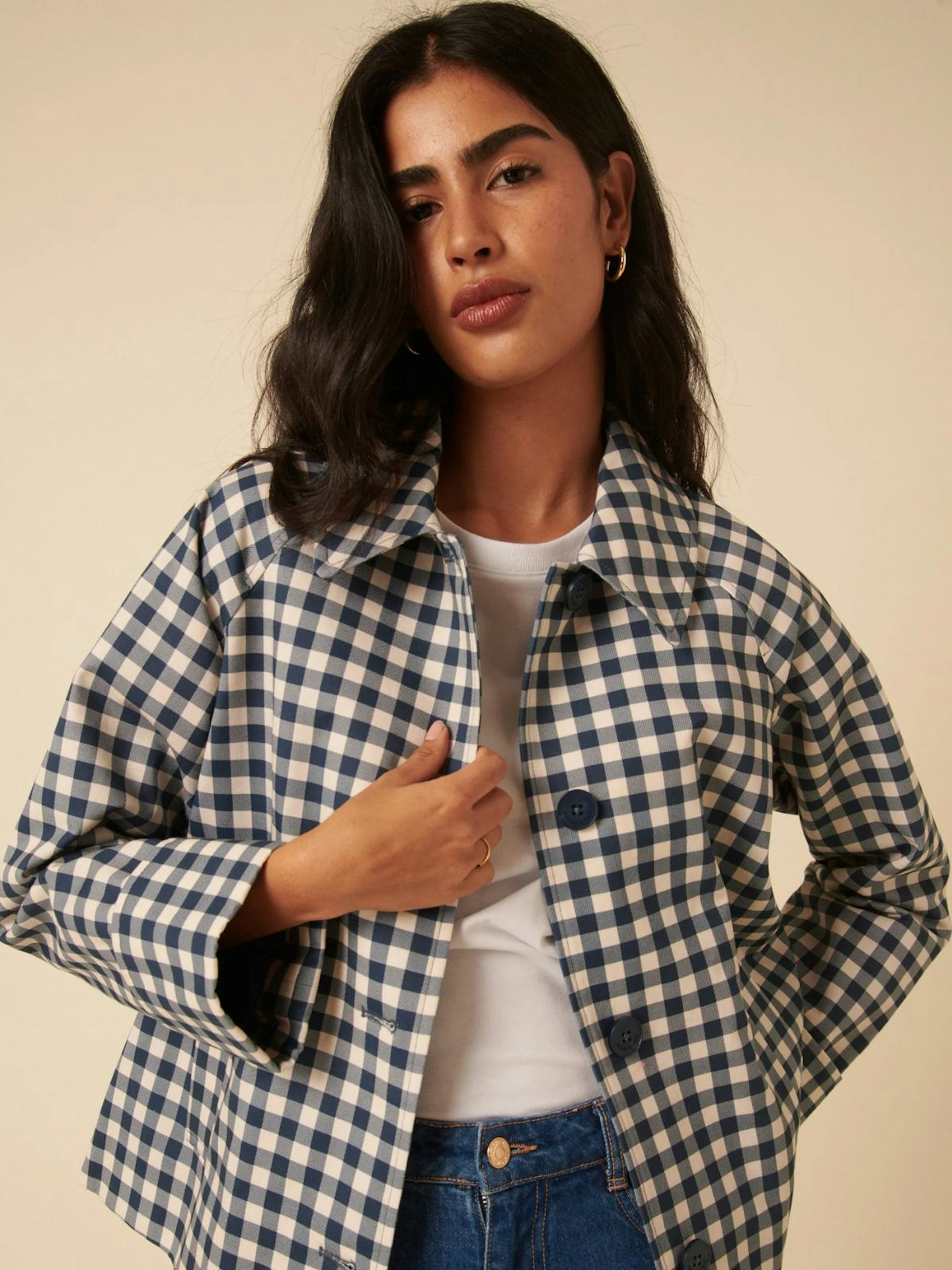 Nobody's Child, Blue Gingham Swing Jacket