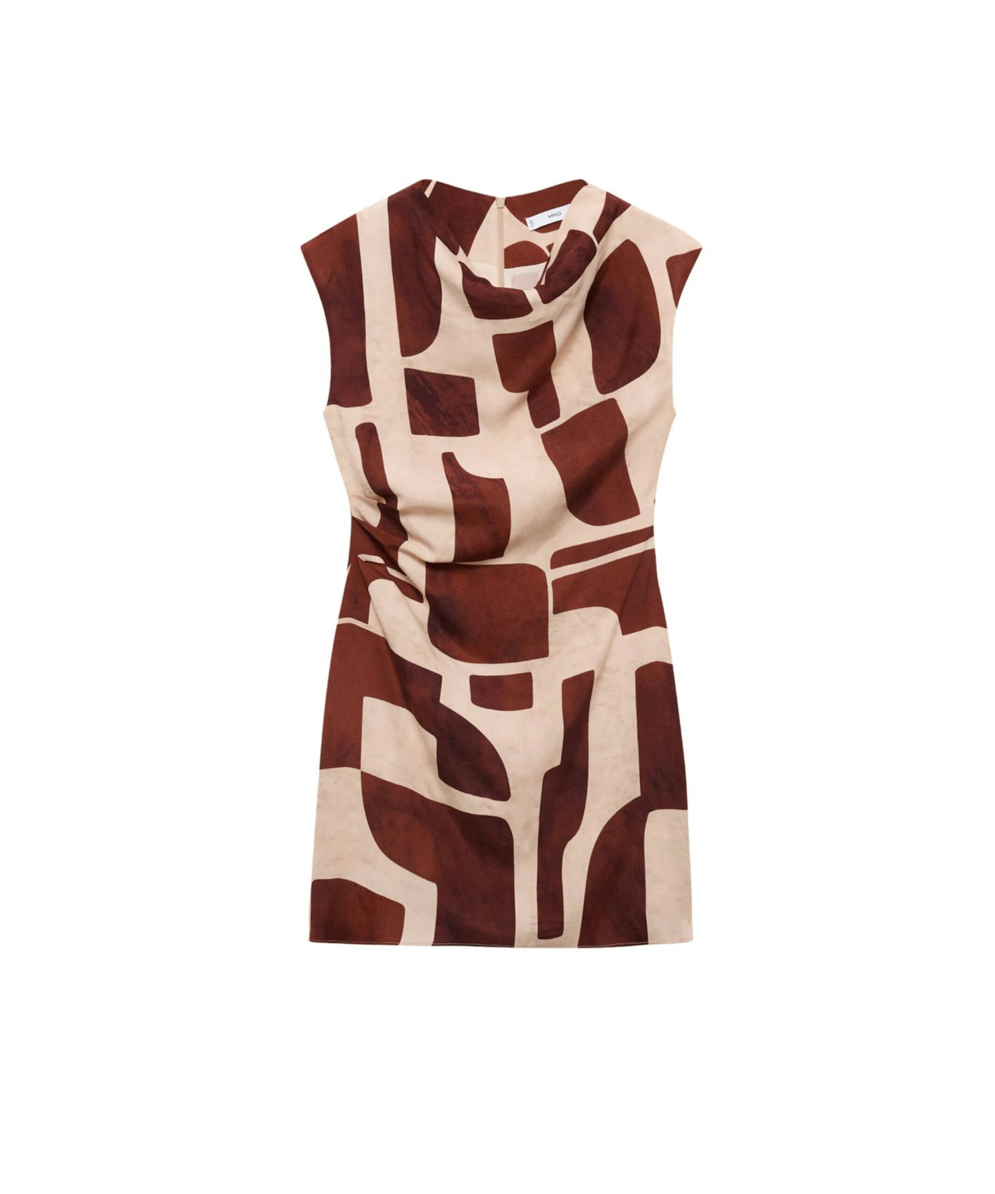 Mango Draped Neck Printed Dress