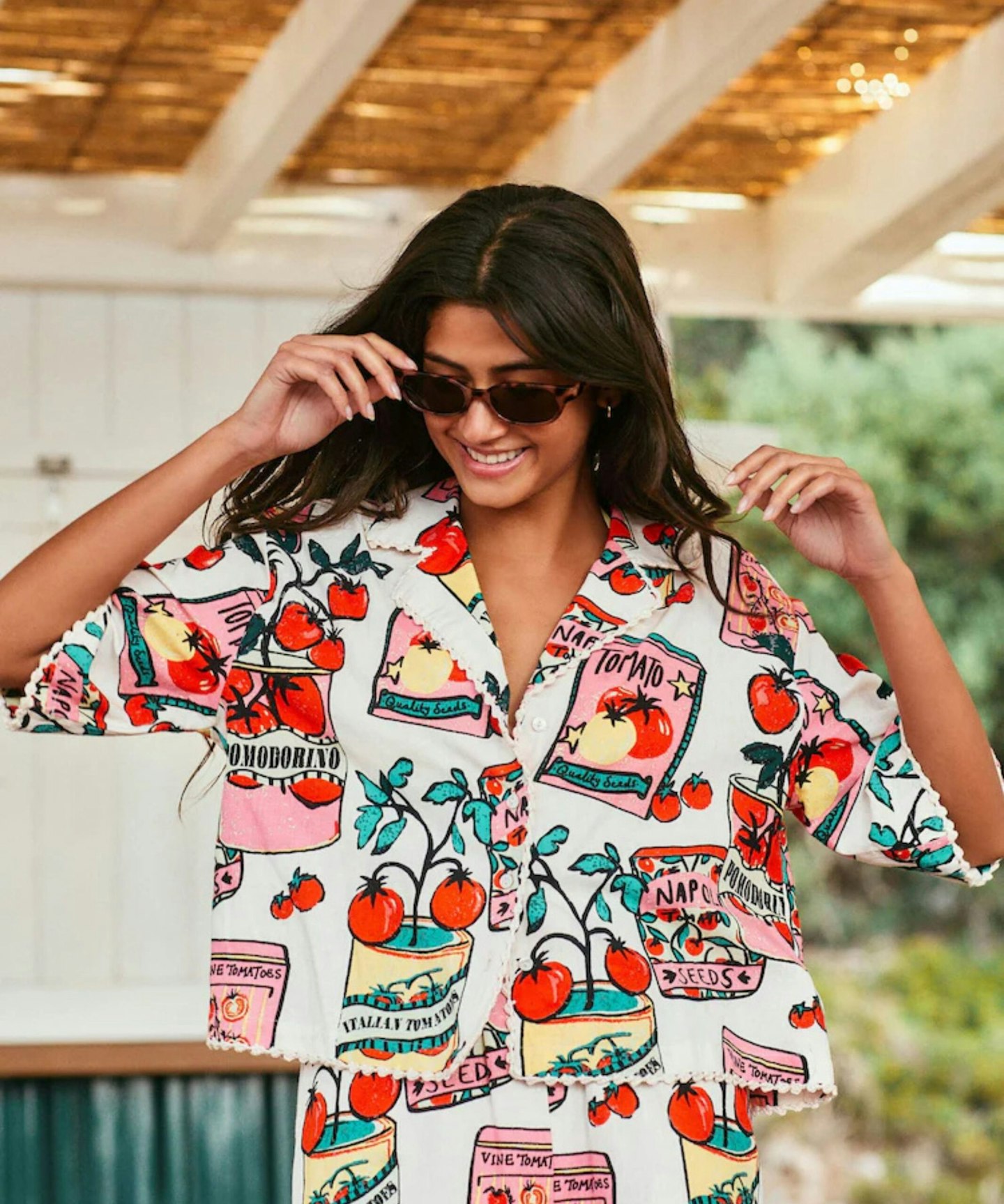 Red Summer Shirt With Linen
