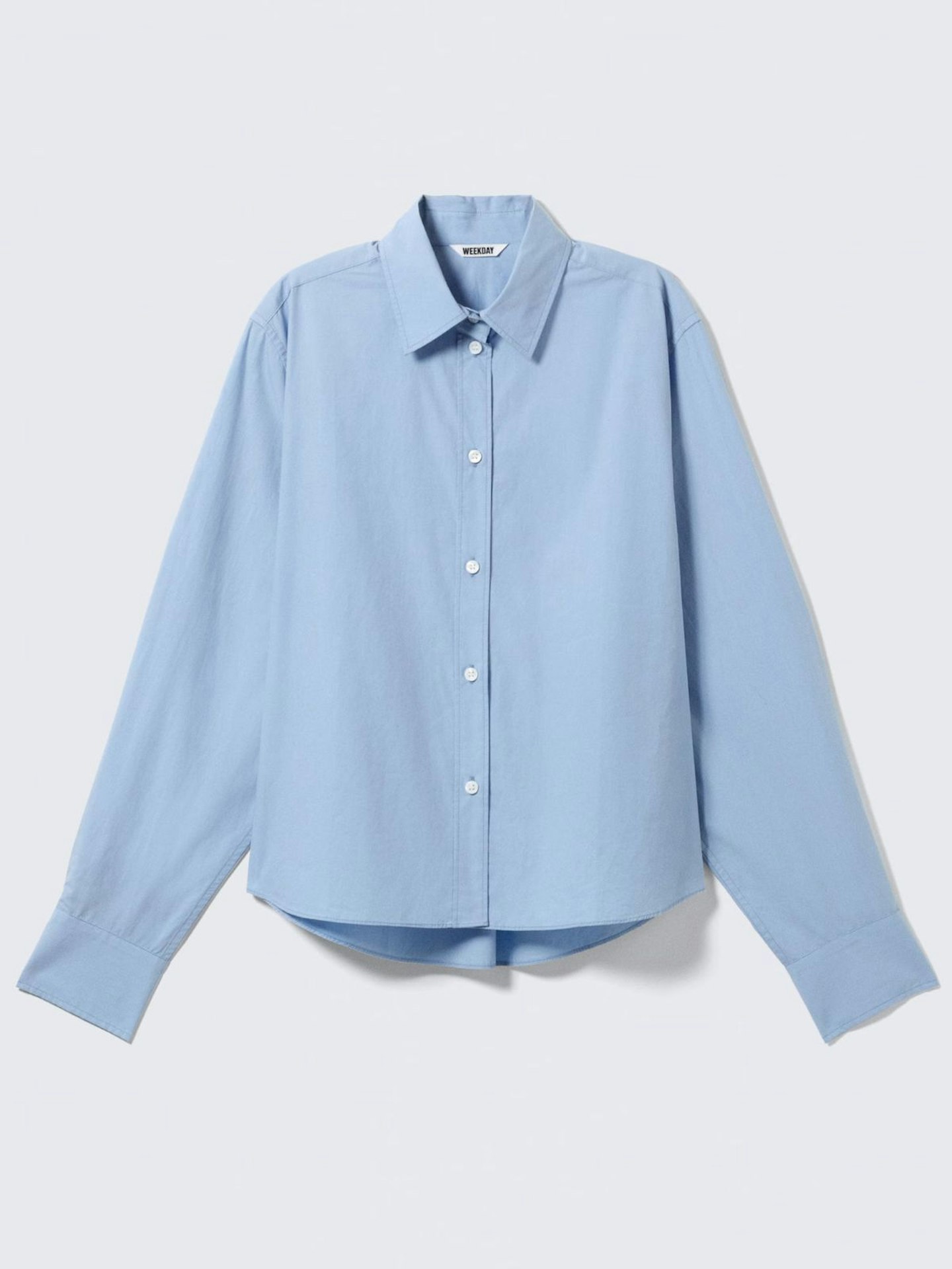Weekday, Relaxed Cropped Long-Sleeved Cotton Shirt