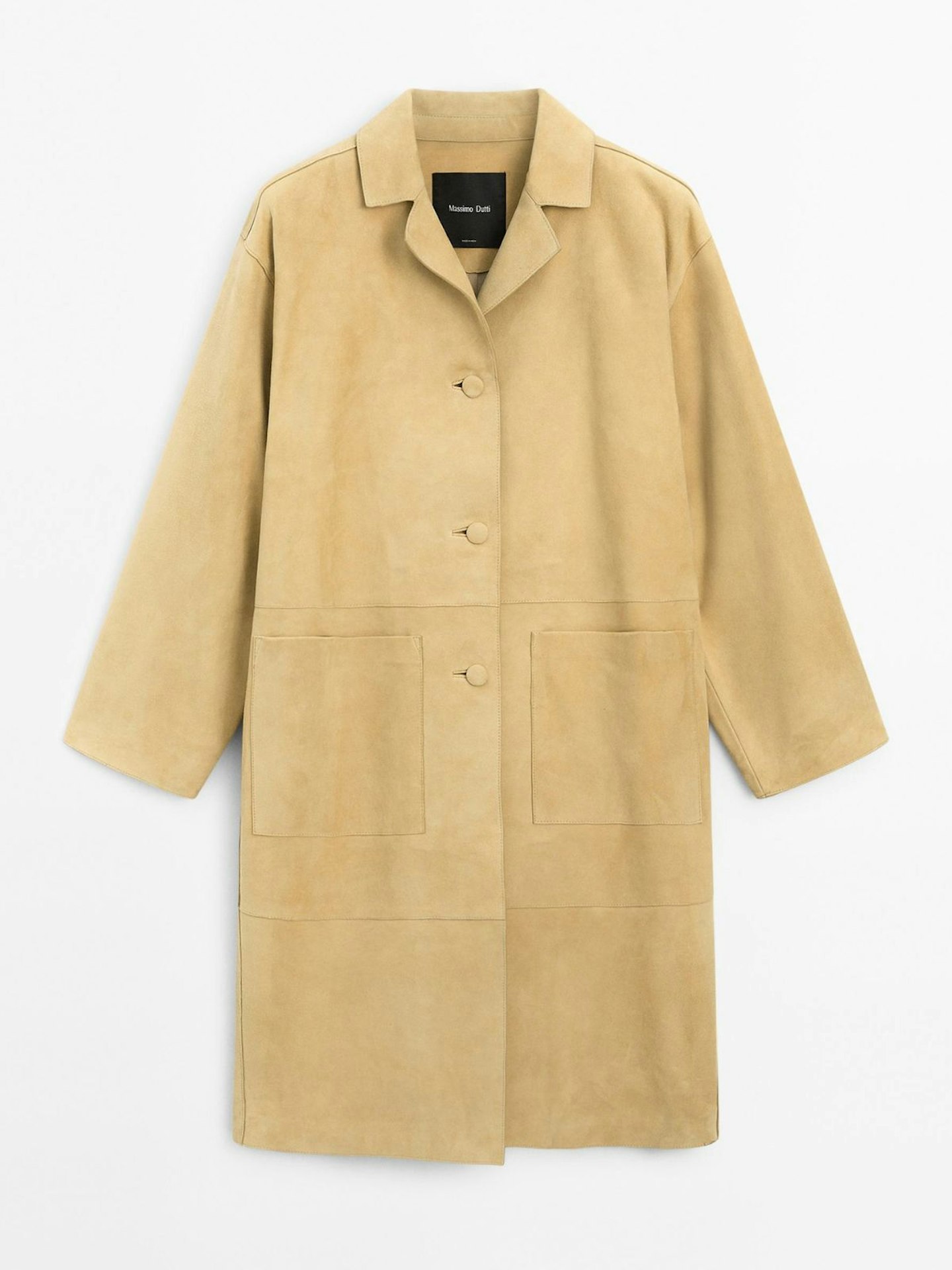 Massimo Dutti, Long Suede Leather Coat