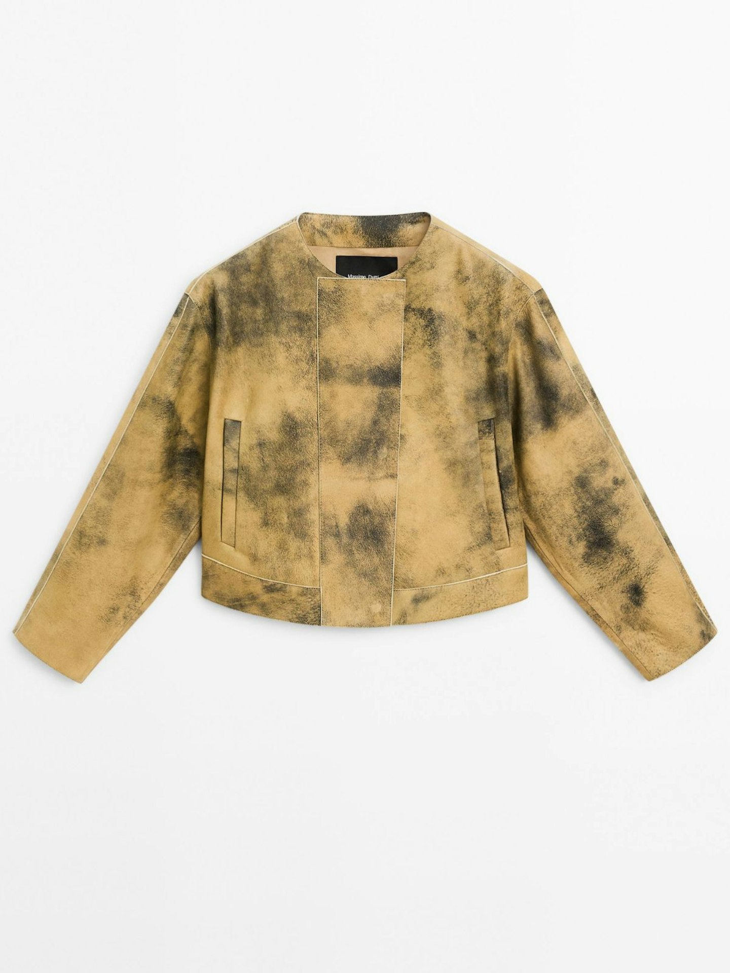 Massimo Dutti, Worn Effect Suede Leather Jacket