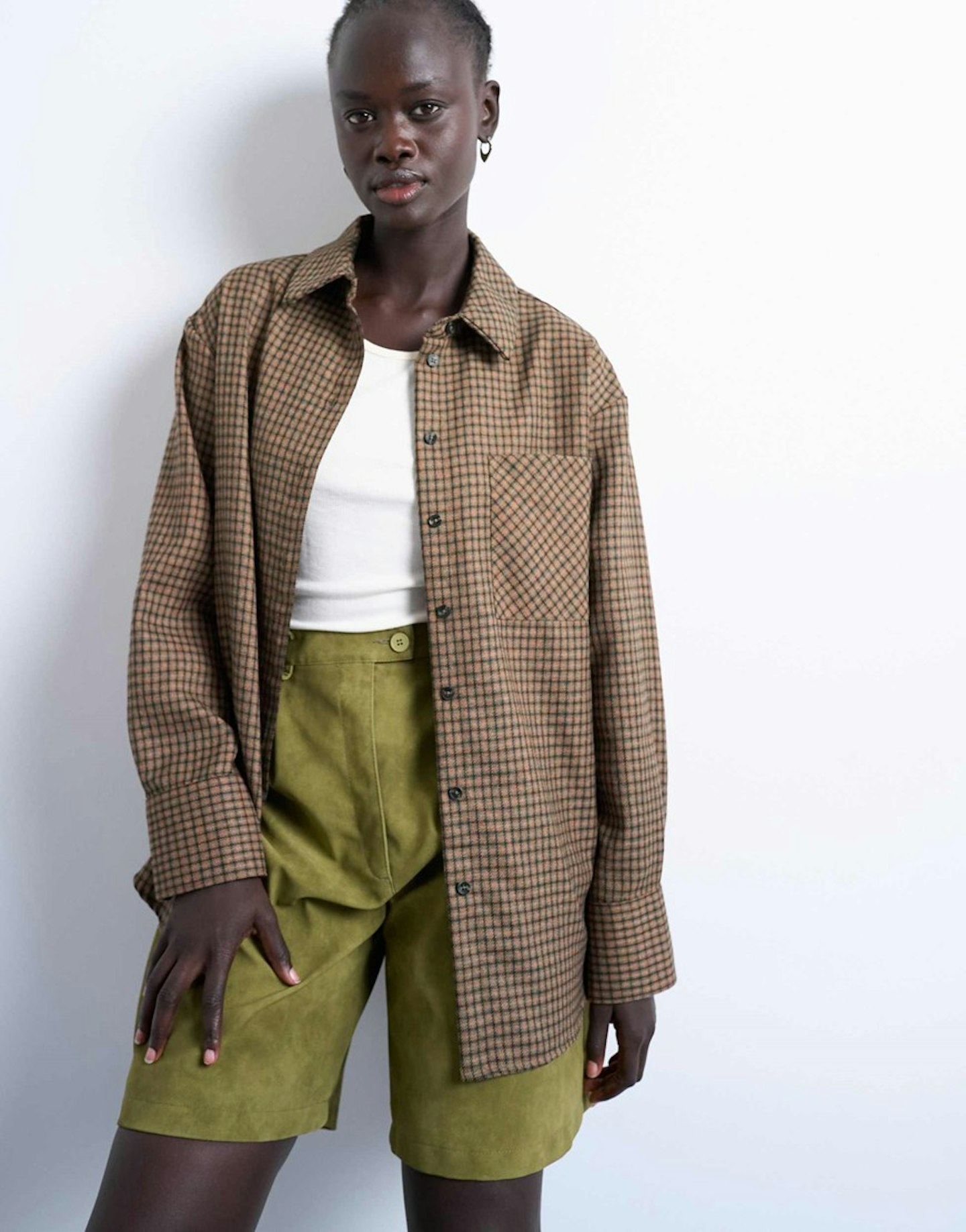 Topshop Oversized Shirt In Heritage Check 