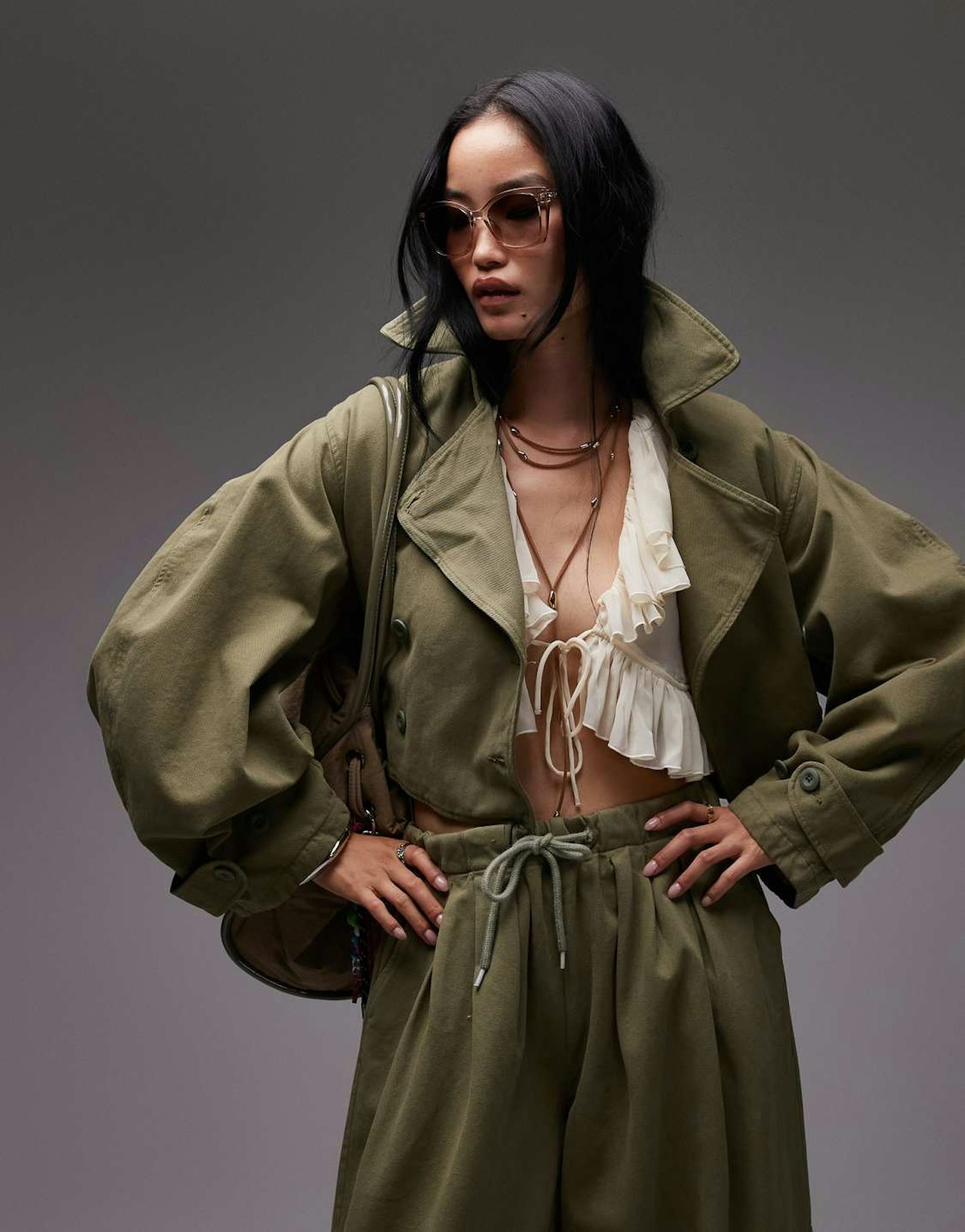 ASOS DESIGN, Washed Cropped Trench Jacket
