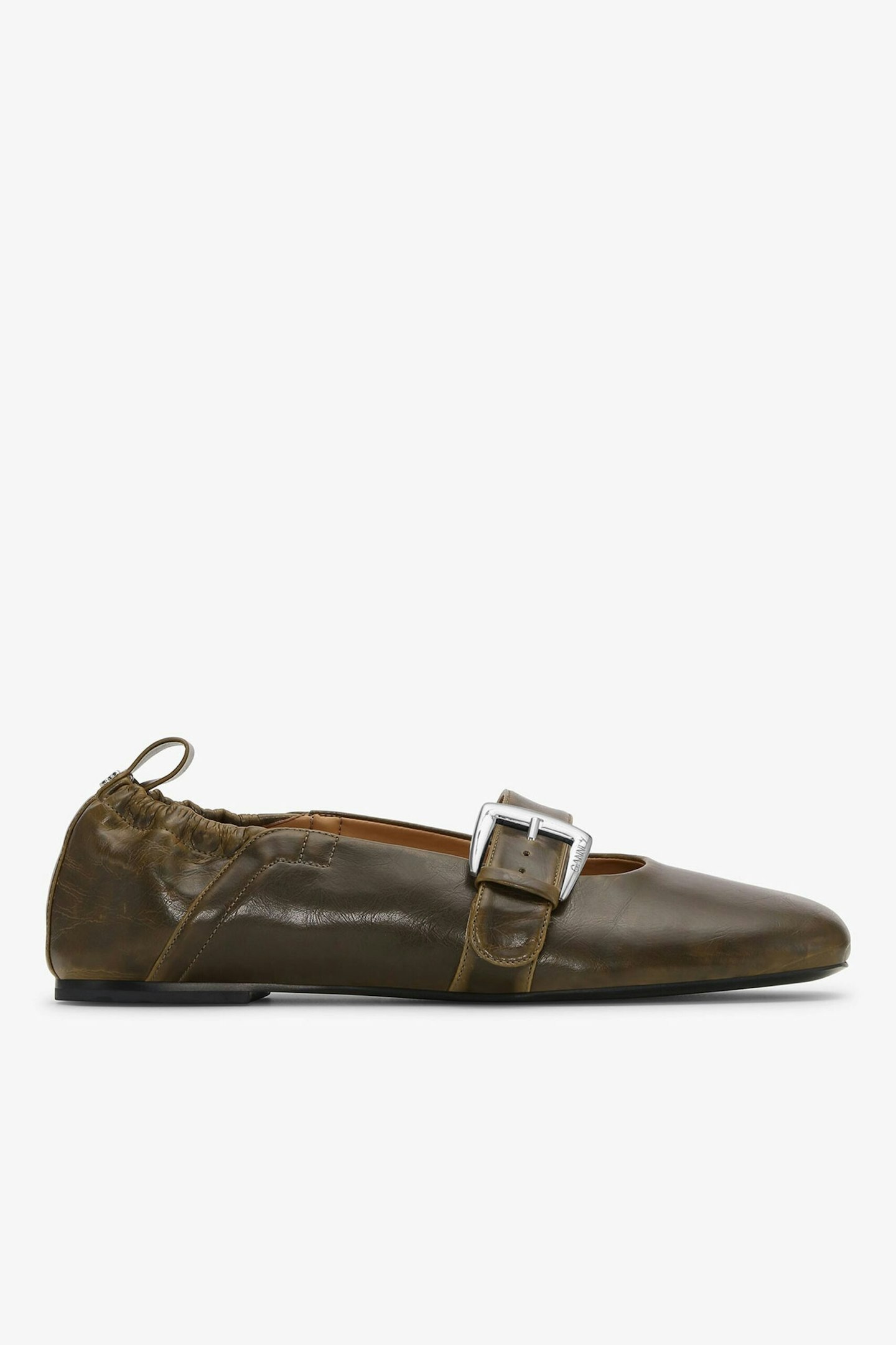 Ganni buckle ballet flats