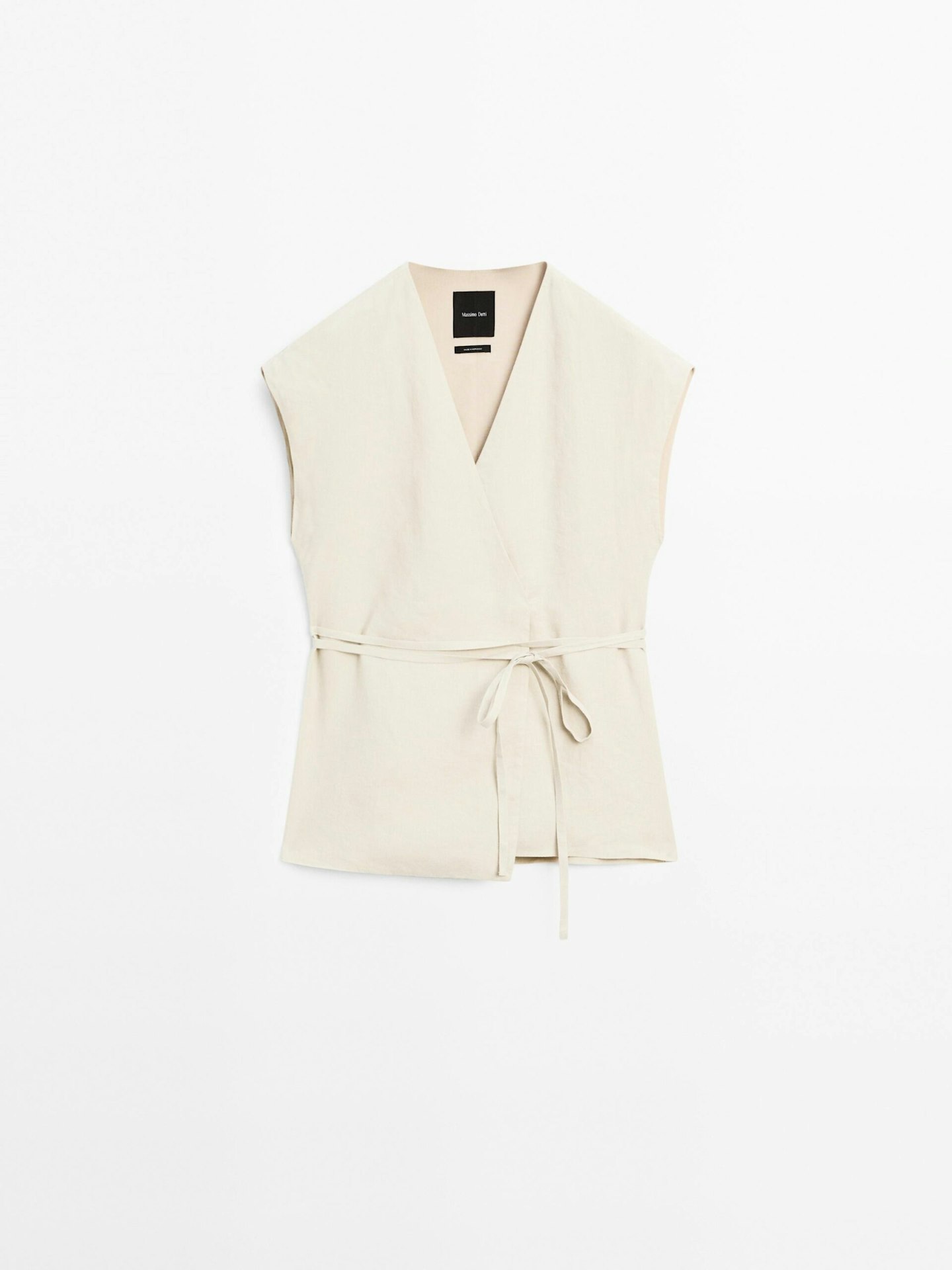 Massimo Dutti, Linen Crossover Waistcoat