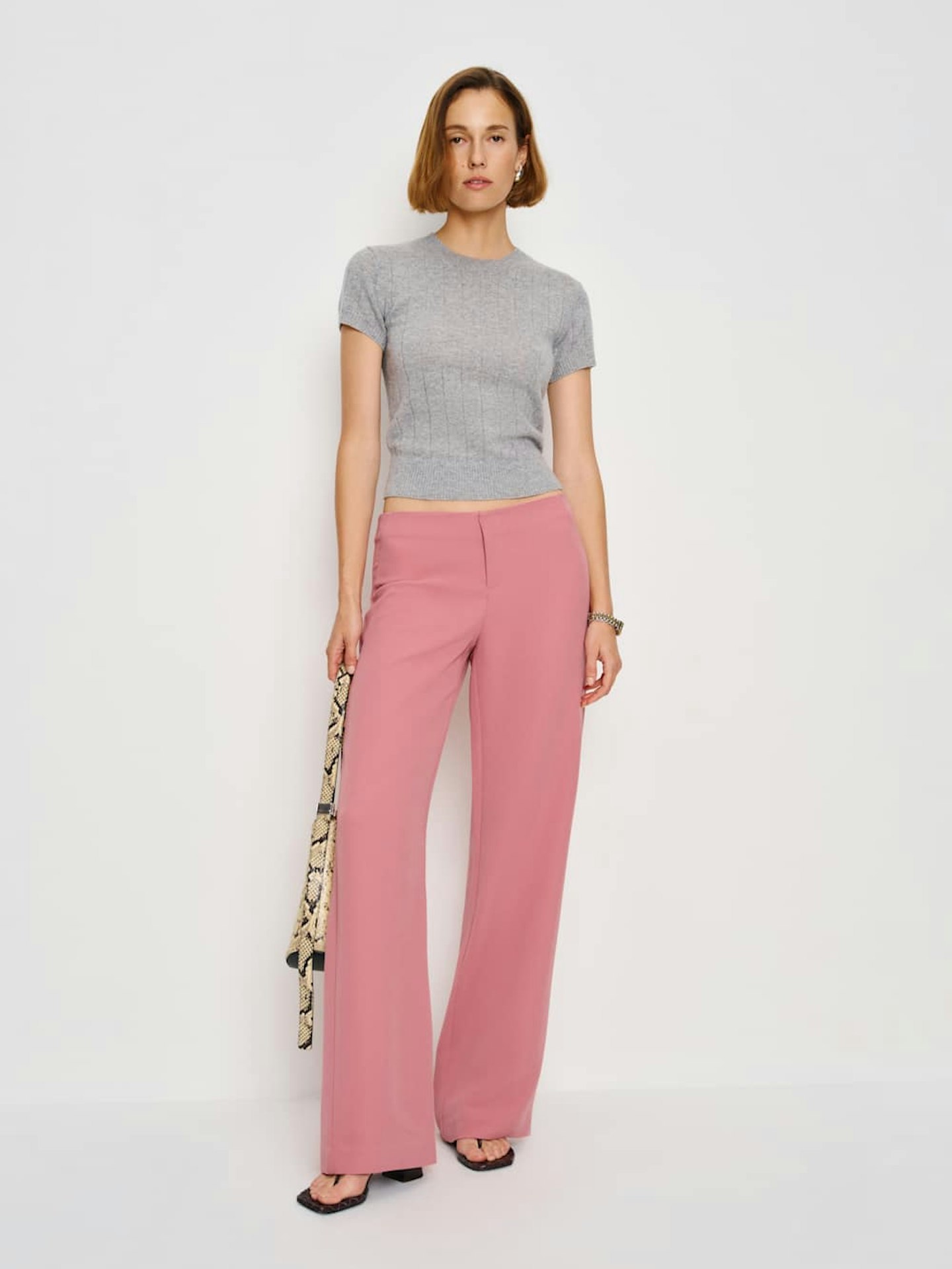 Vida Low Rise Trousers in Rose