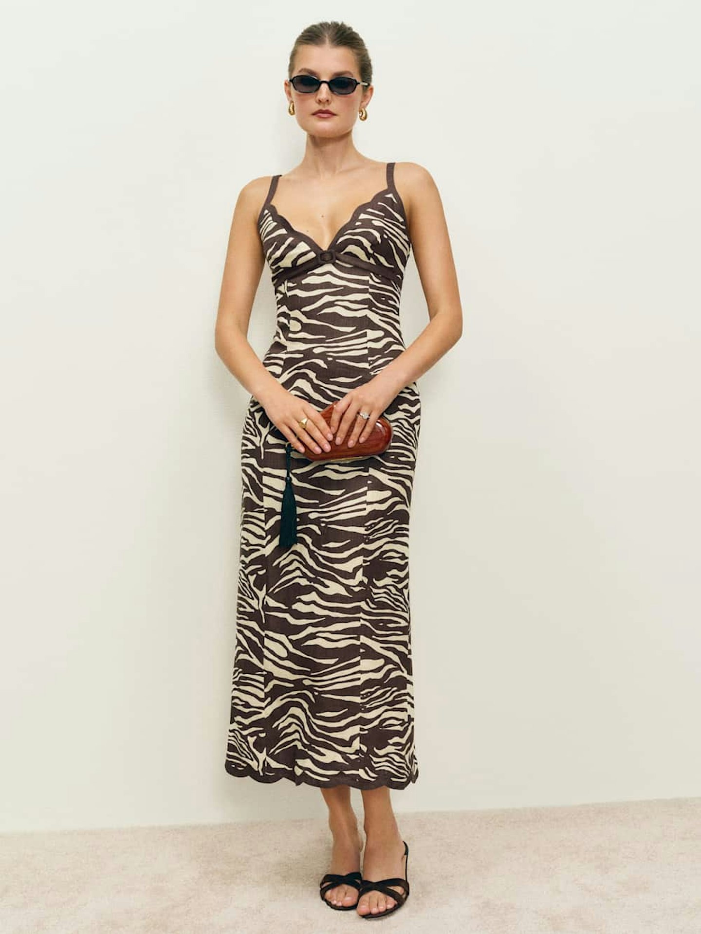 Reformation, Sara Linen Dress in Stampede