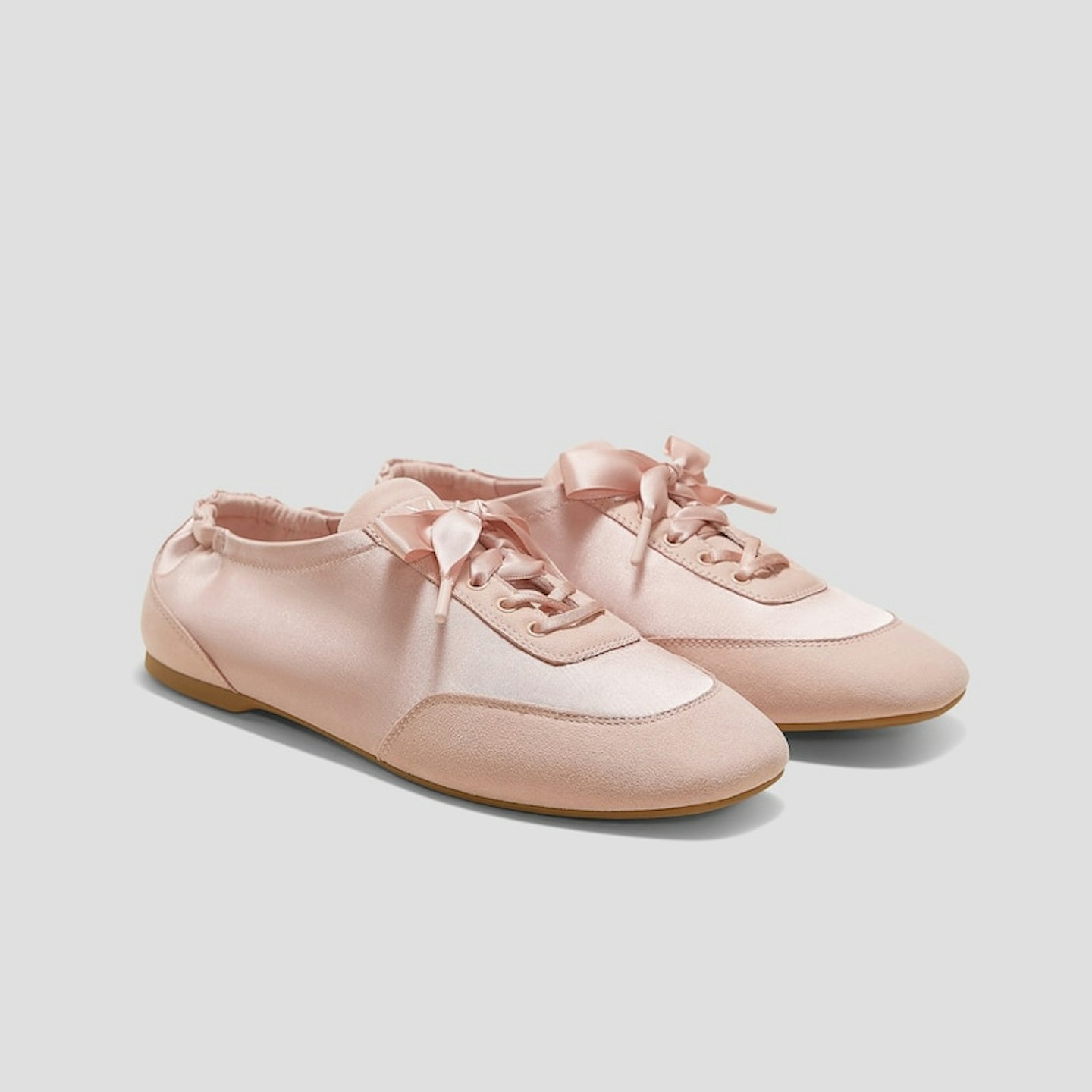 Vivaia, Square-Toe Lace-Up Satin Sneakerina