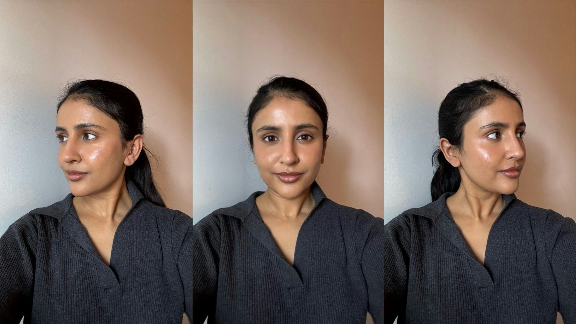 Sameeha wearing make-up ahead of starting the Lyma Lift facial
