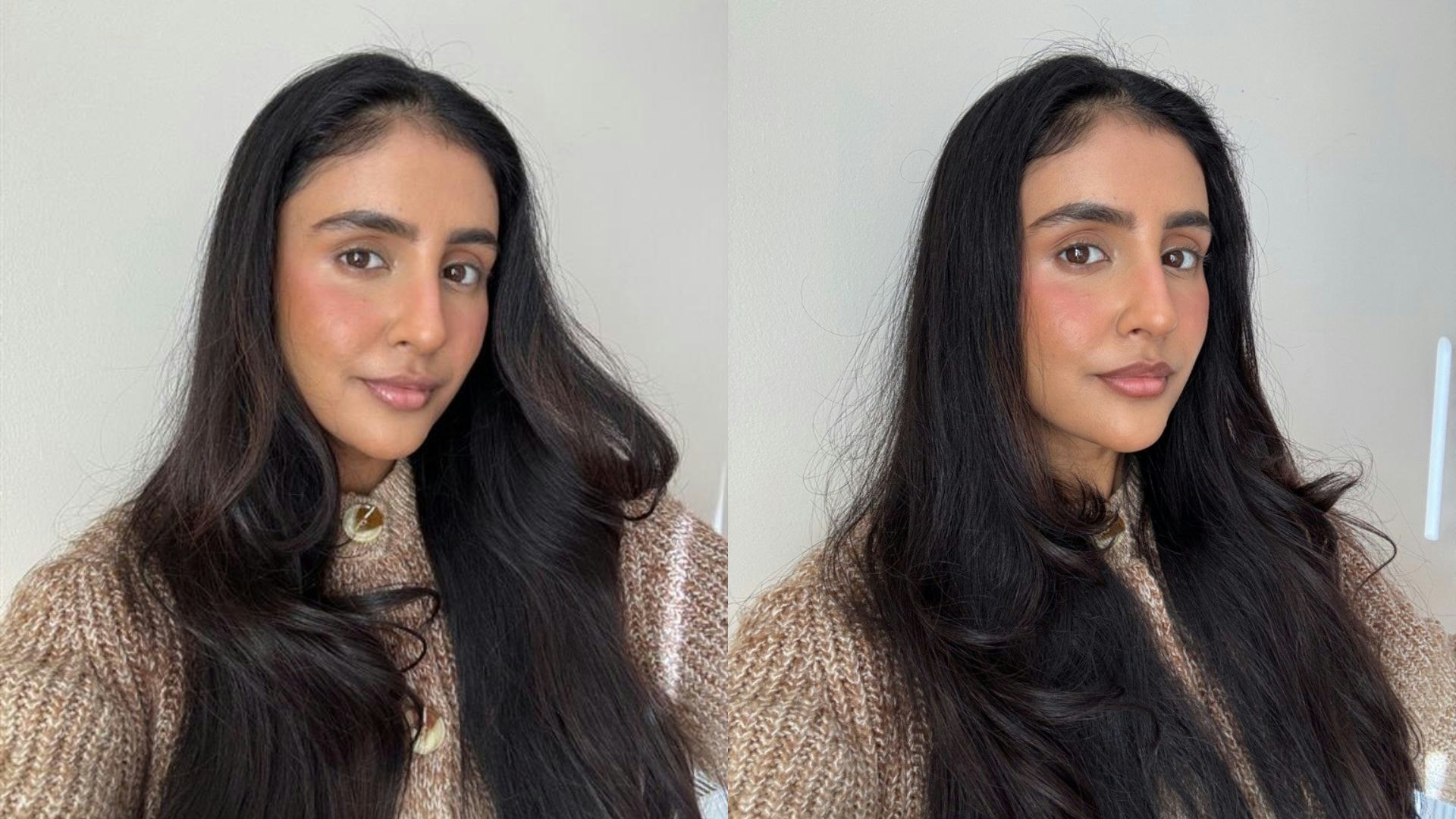 Sameeha before (L) and after using the Sacheu Lip Liner Stay-N®