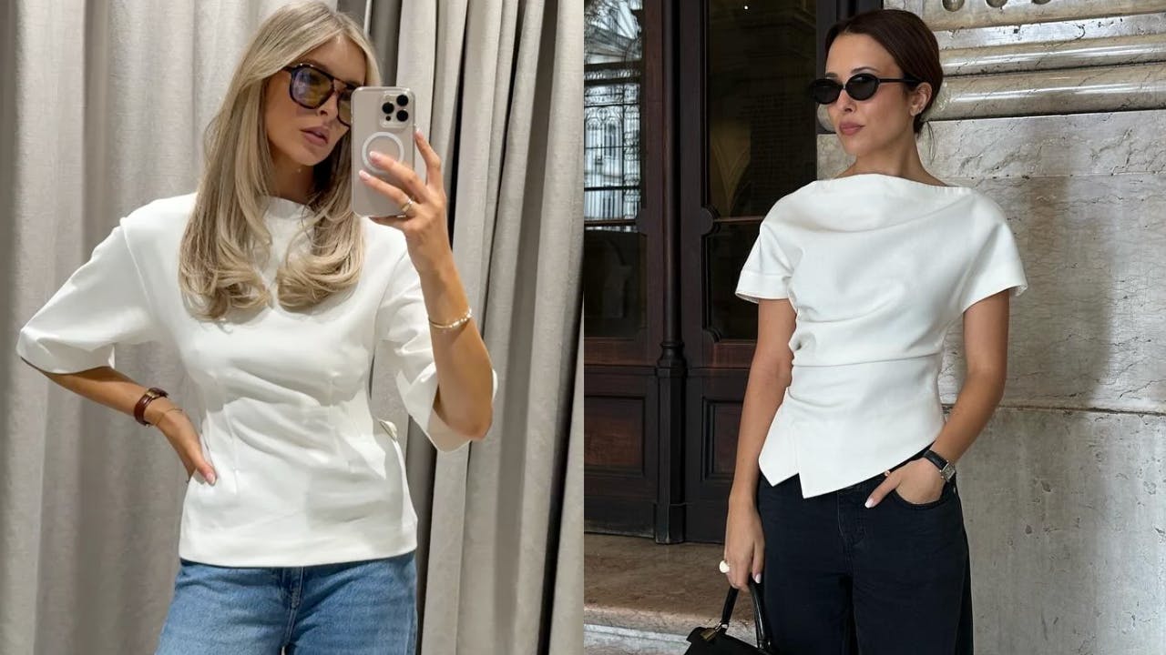 Capped Sleeve Drawstring Cinched Waist T-Shirts