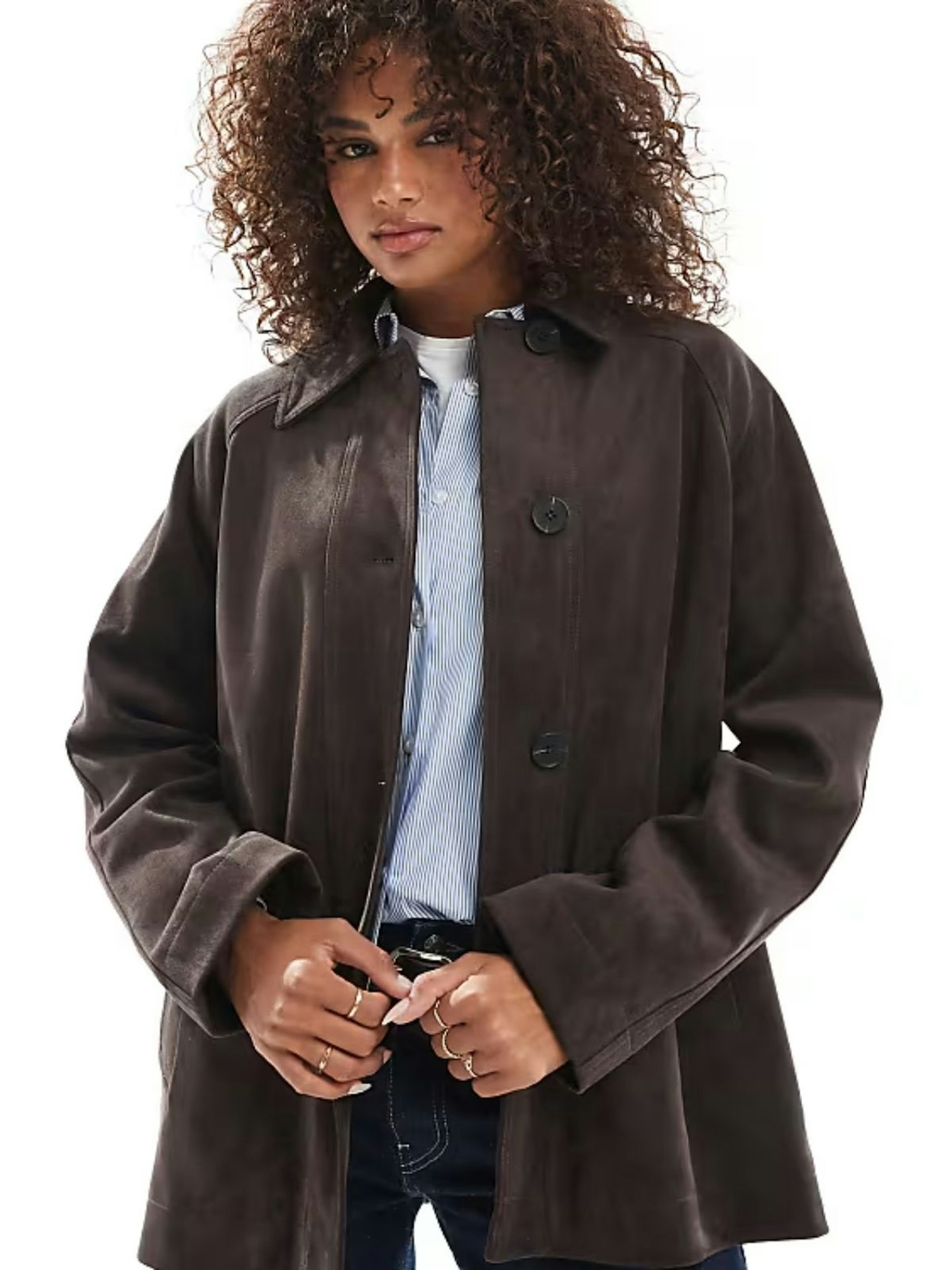 ASOS, Faux Suede Car Coat