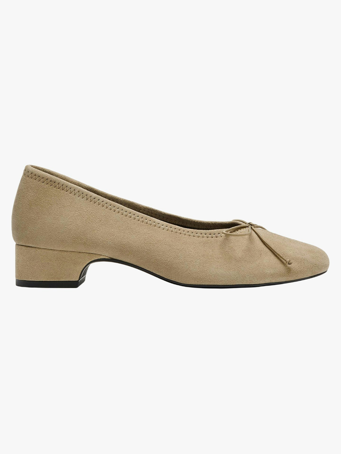 Zara, Suede Heeled Ballet Flats