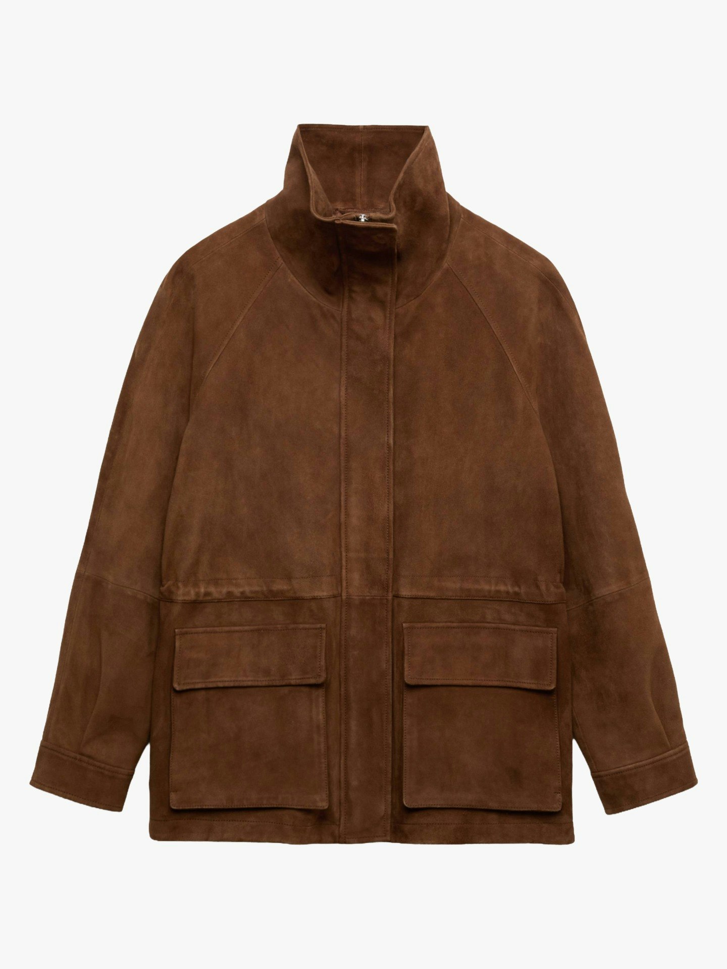M&S, Suede Funnel Neck Longline Jacket