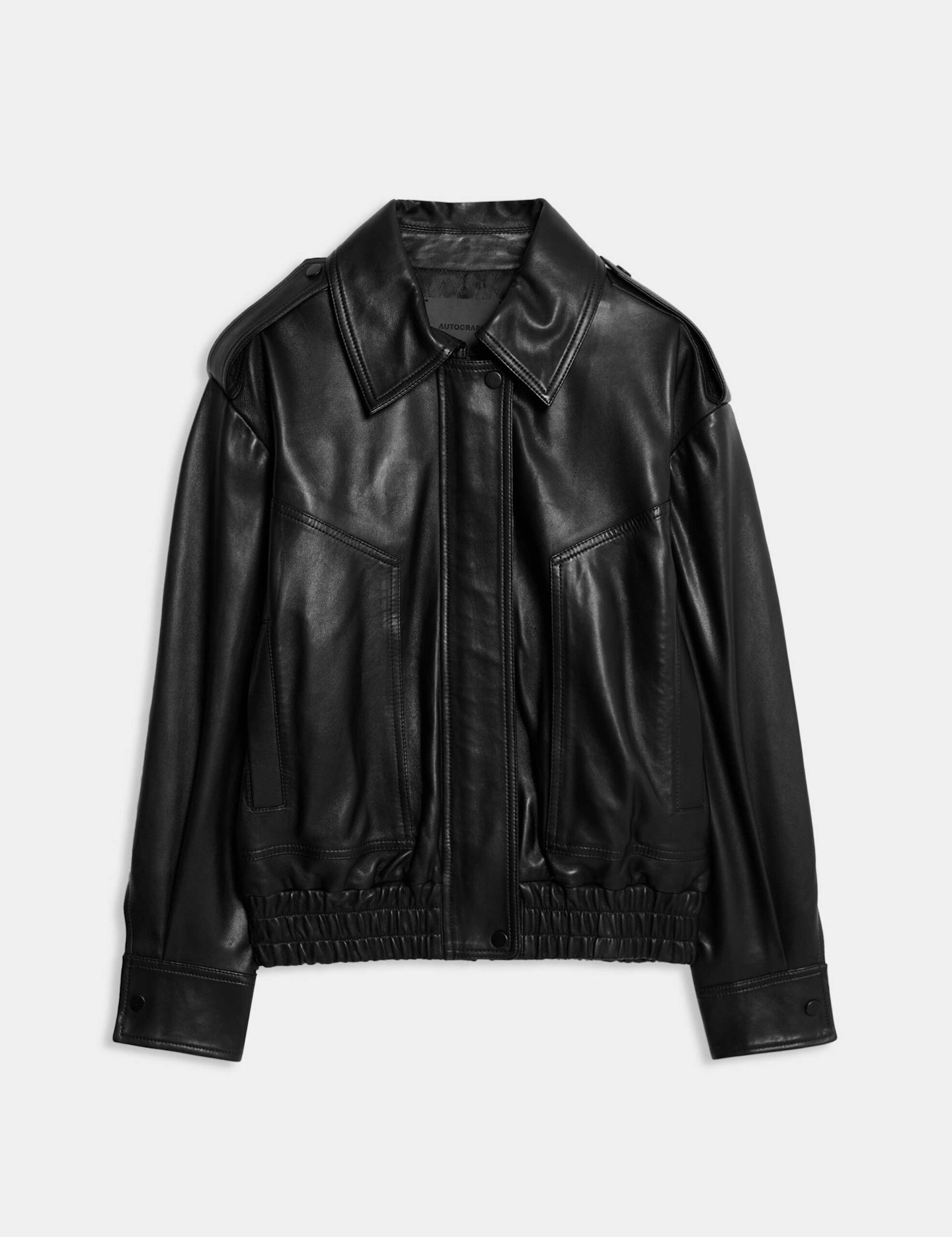 M&S, Autograph Leather Relaxed Harrington Jacket