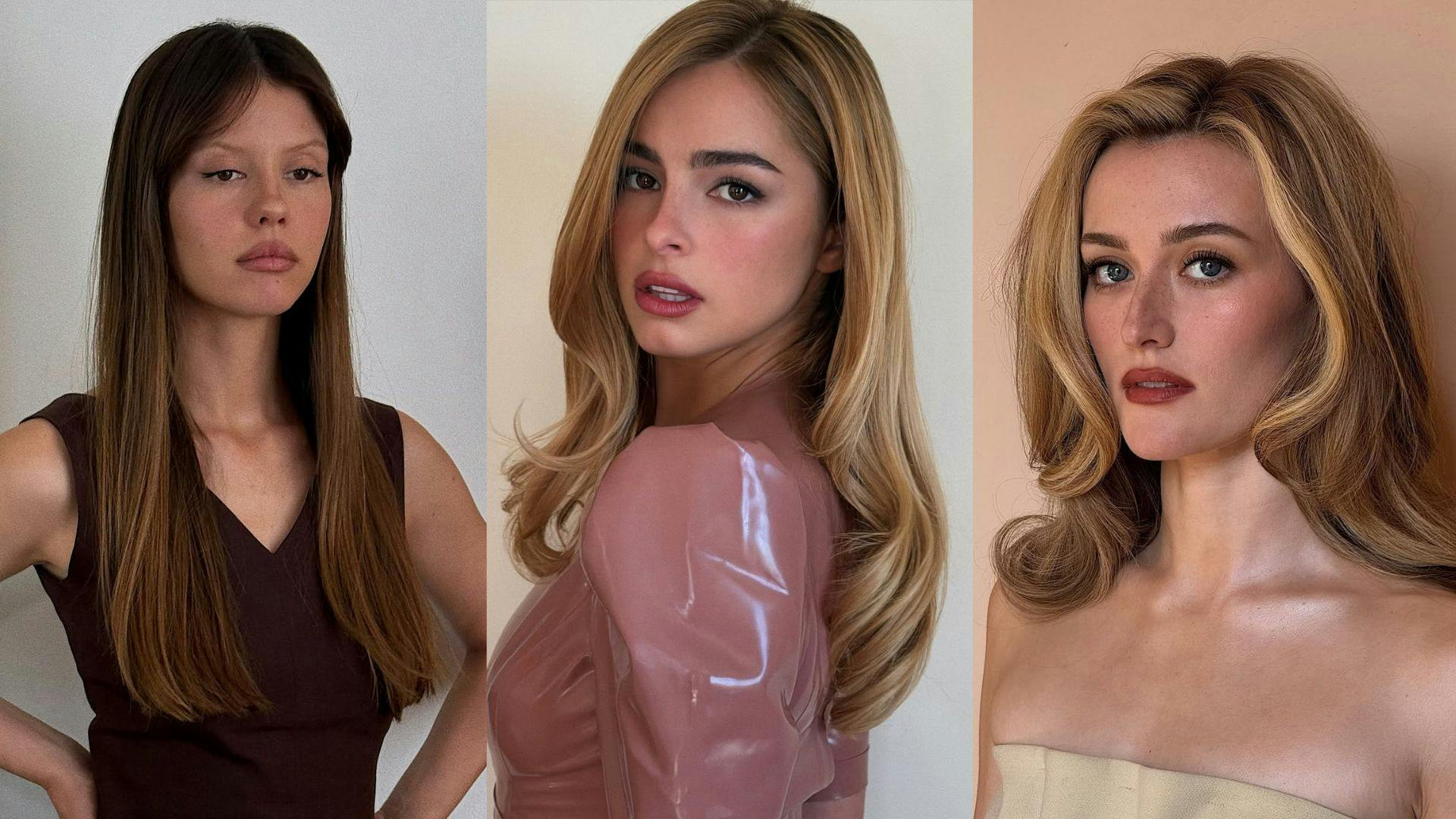 Woman with warm brassy blonde hair and golden tones