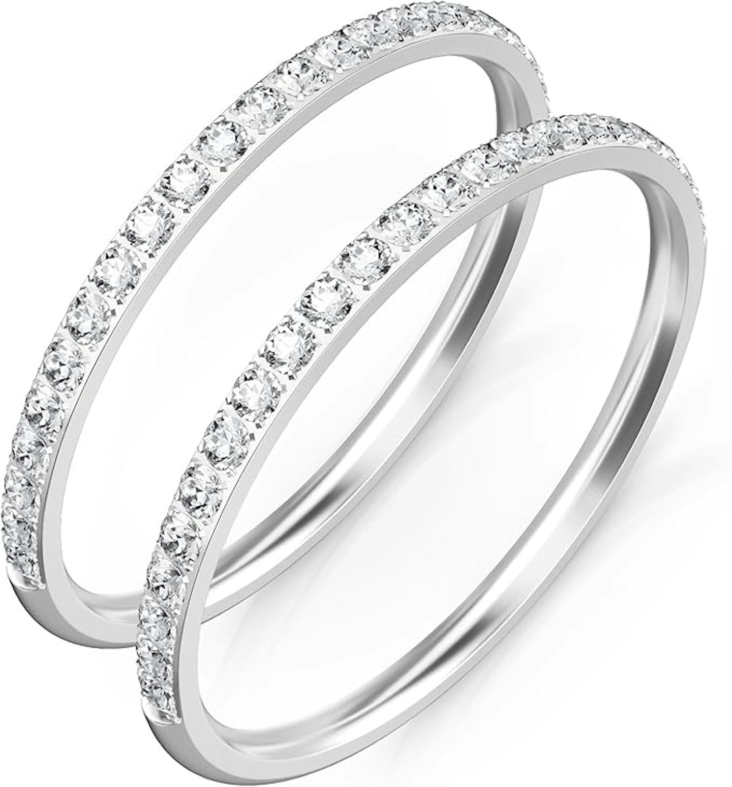Zooroo 2-Pack Stacking Rings in Silver