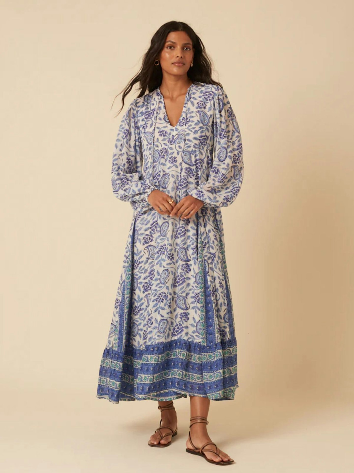 kate boho dress Kate Kasin Womens Summer Floral Maxi Dress 2026, Long Beach Boho Smocked Dresses, Vacation Sundress with Pockets Beige at Amazon Women's Clothing store