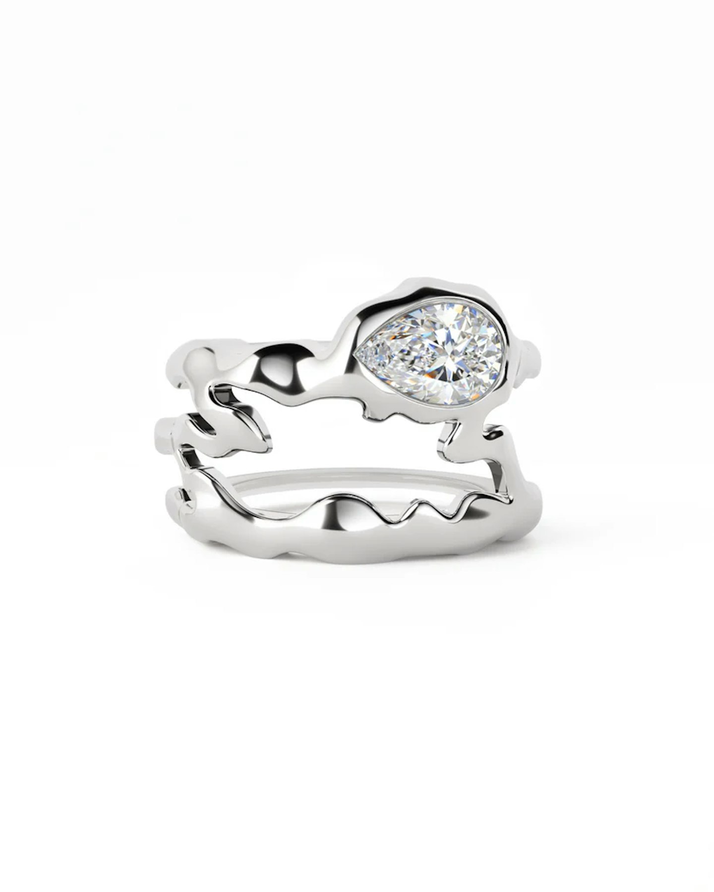 Steff Eleoff Teardrop 925 Sterling Silver Oura Ring Cover 