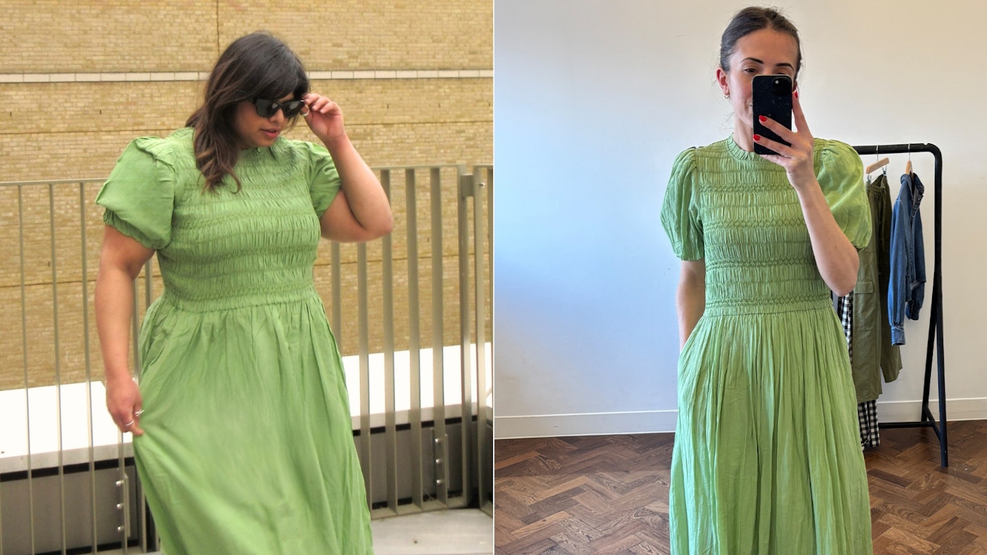 women's green spring dress Women's What a Dream Green Multi Floral Cotton Open Back Maxi Dress | Size: S