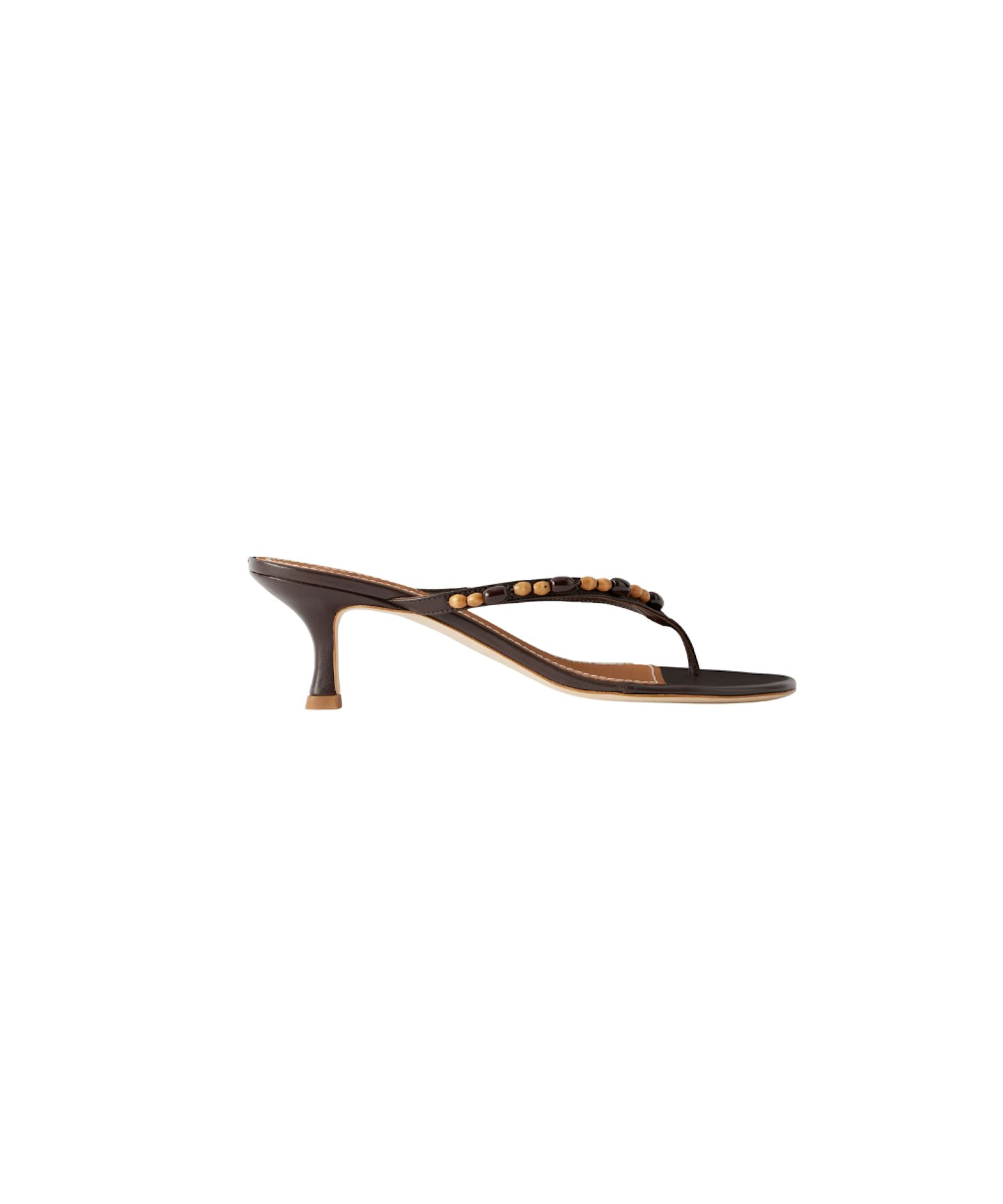 Freja Bead-embellished Leather Thong Sandals