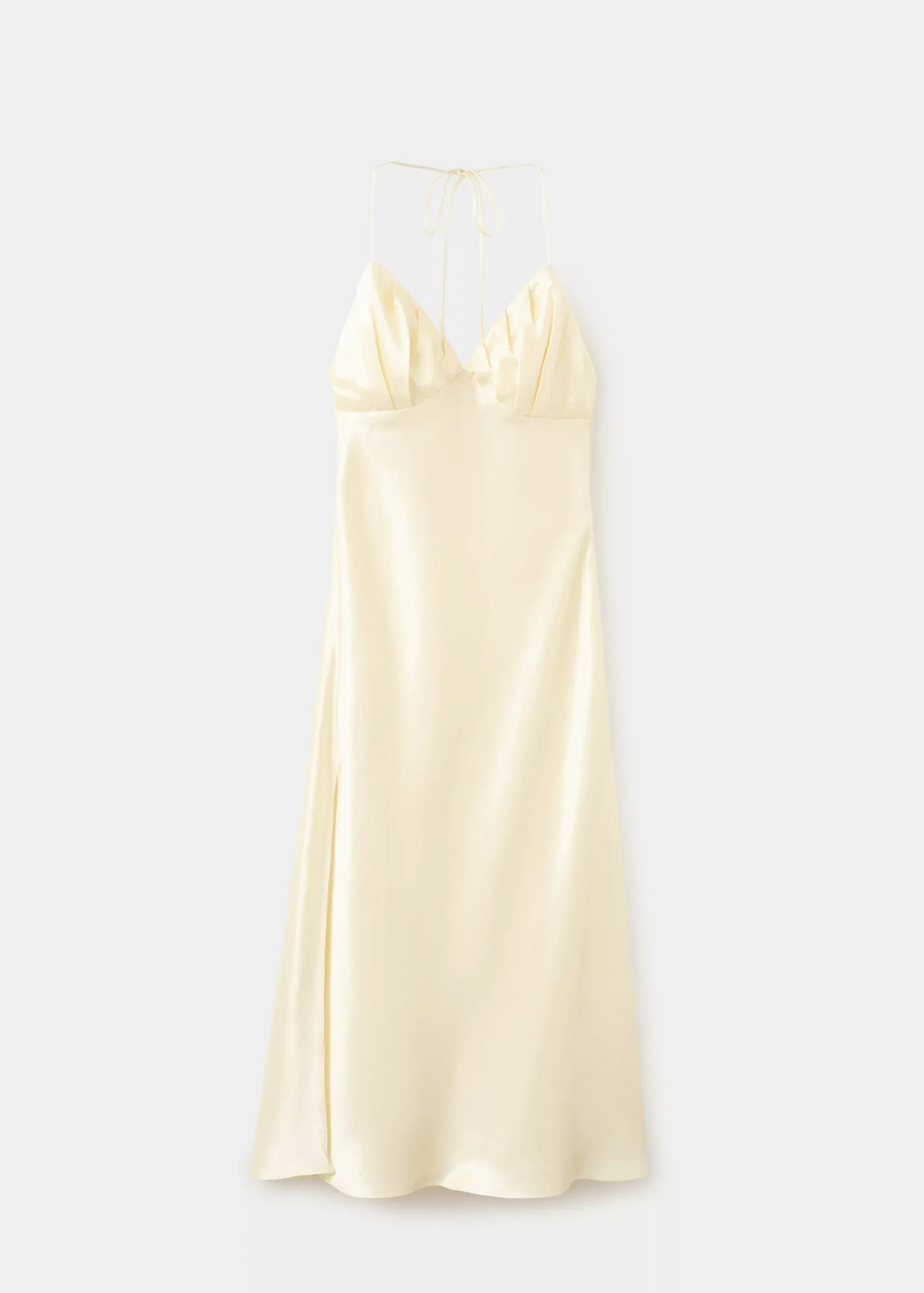 mango v neck silk dress