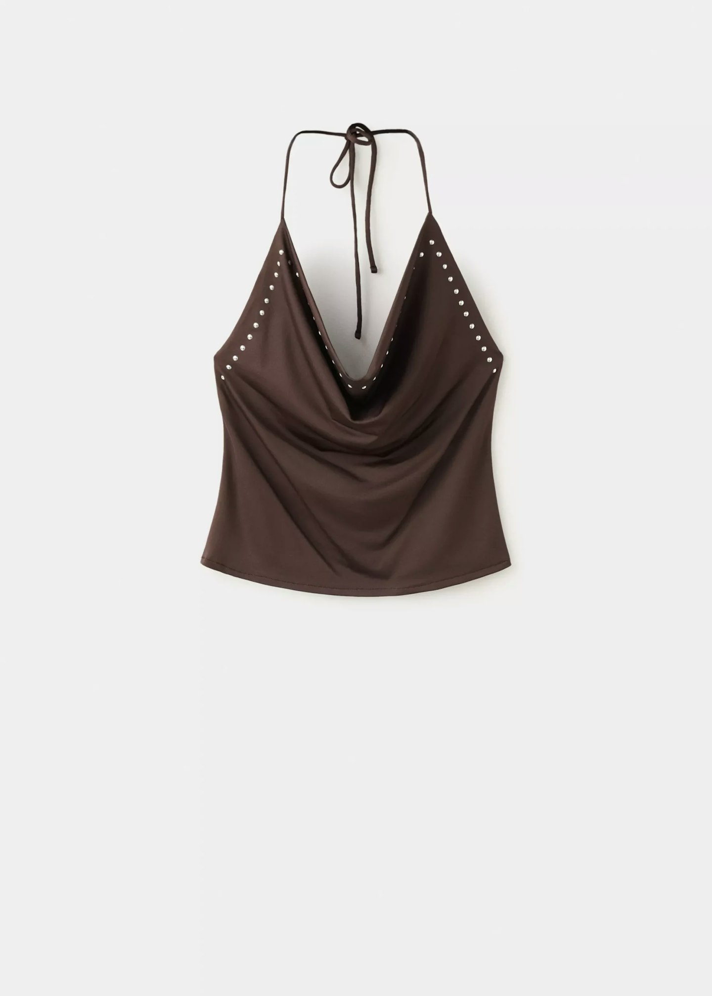 mango brown halter neck top