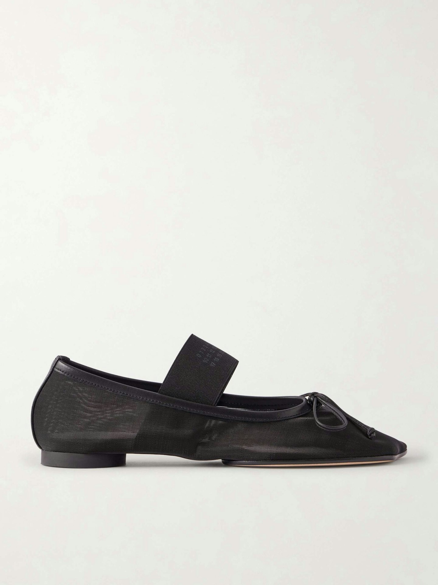 MM6 Maison Margiela, Bow-Detailed Mesh Ballet Flats