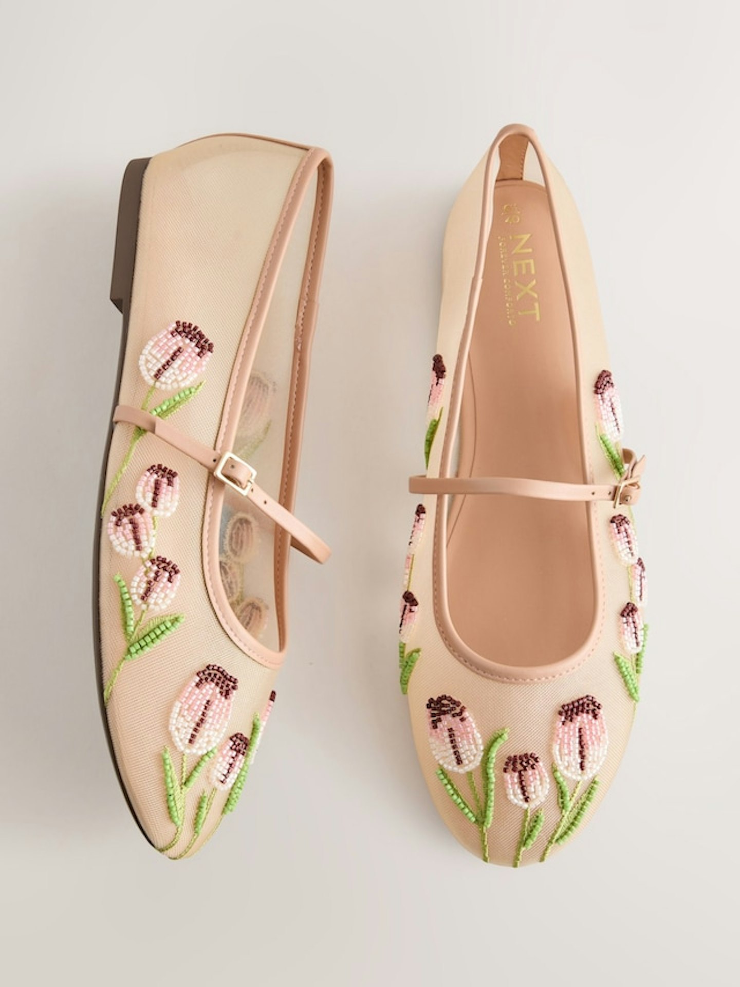 Next, Nude Forever Comfort® Mesh Tulip Mary Janes