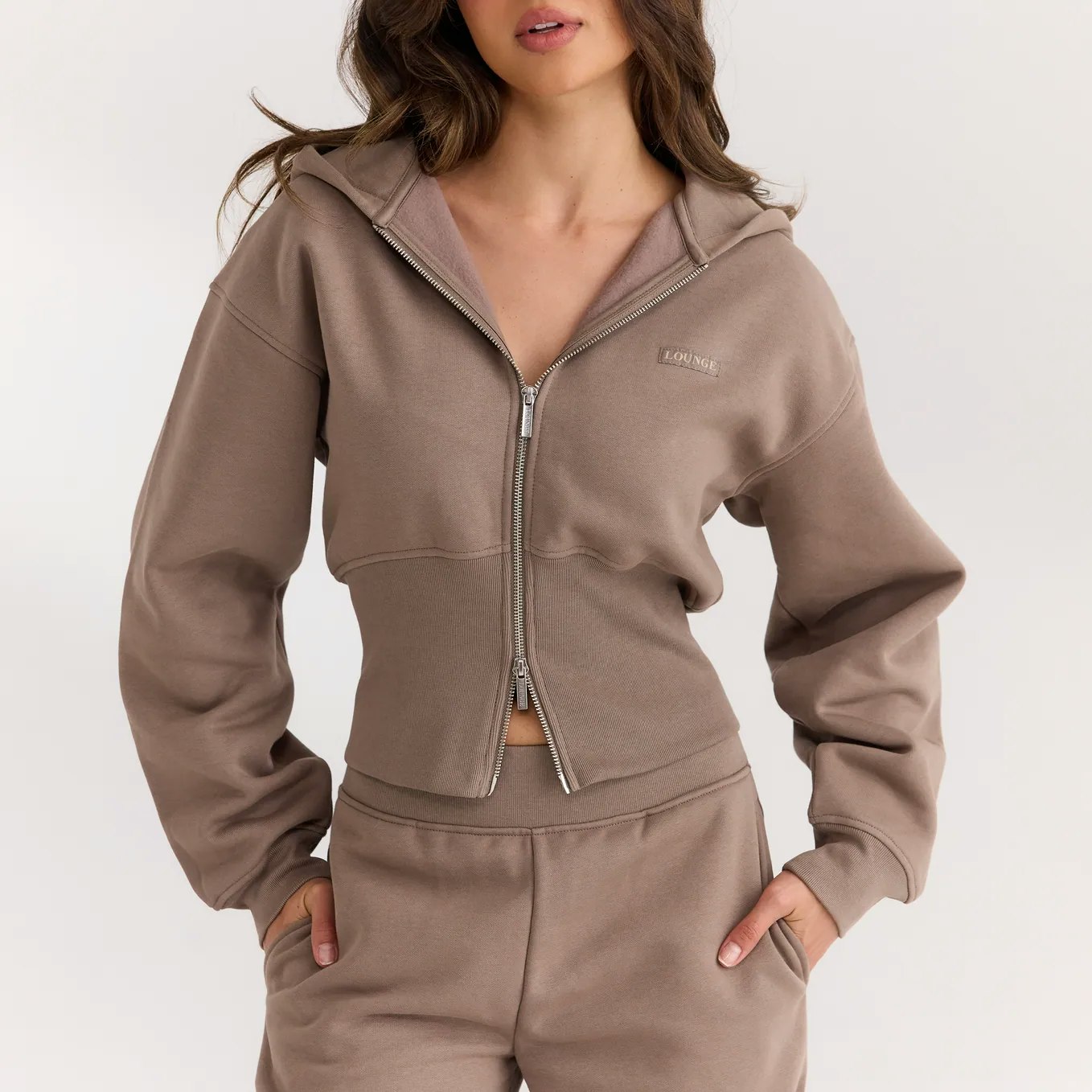 Lounge, Fitted-Waist Zip-Up Hoodie