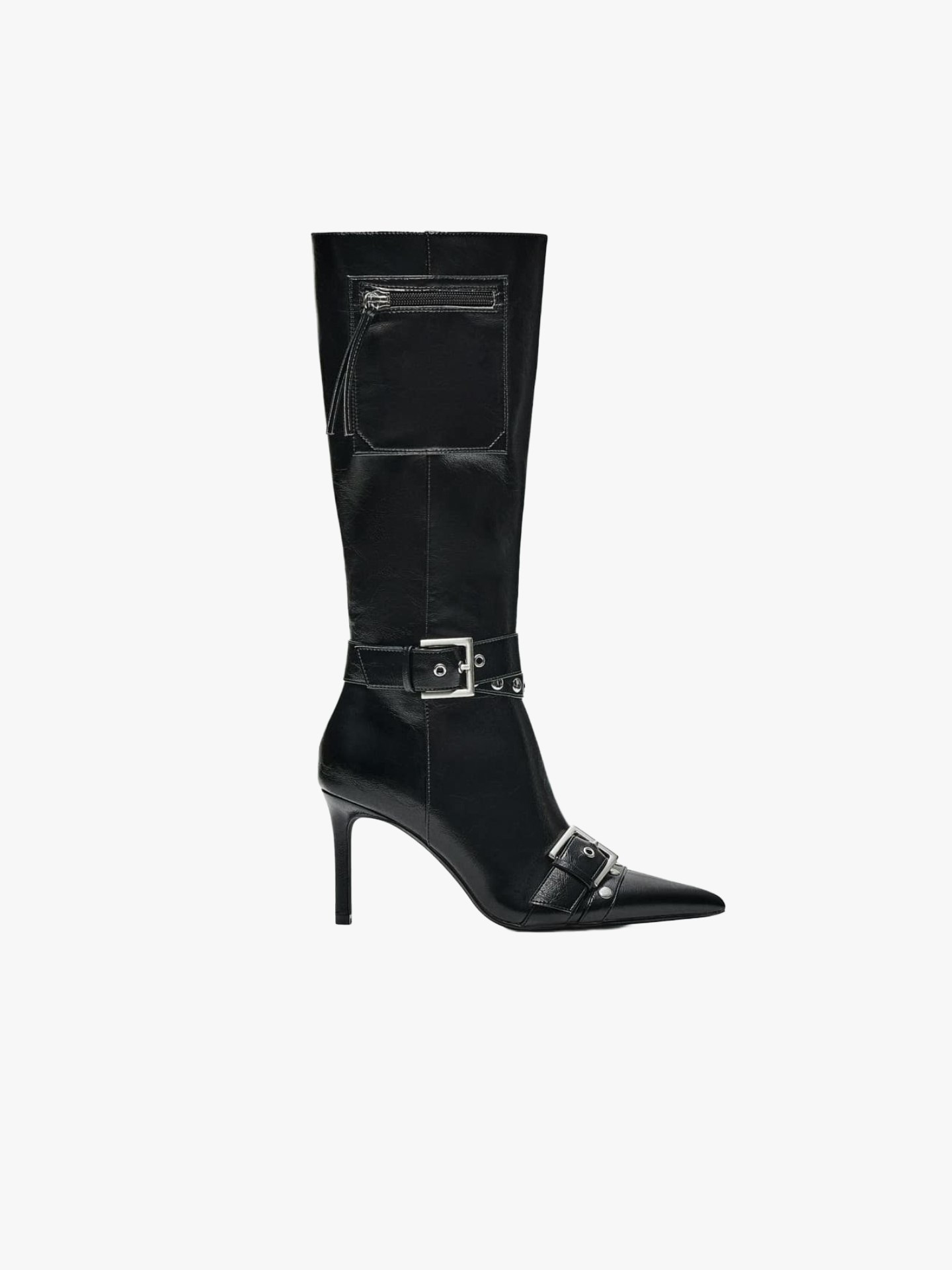 Bershka, Heeled Boots With Buckle Detail